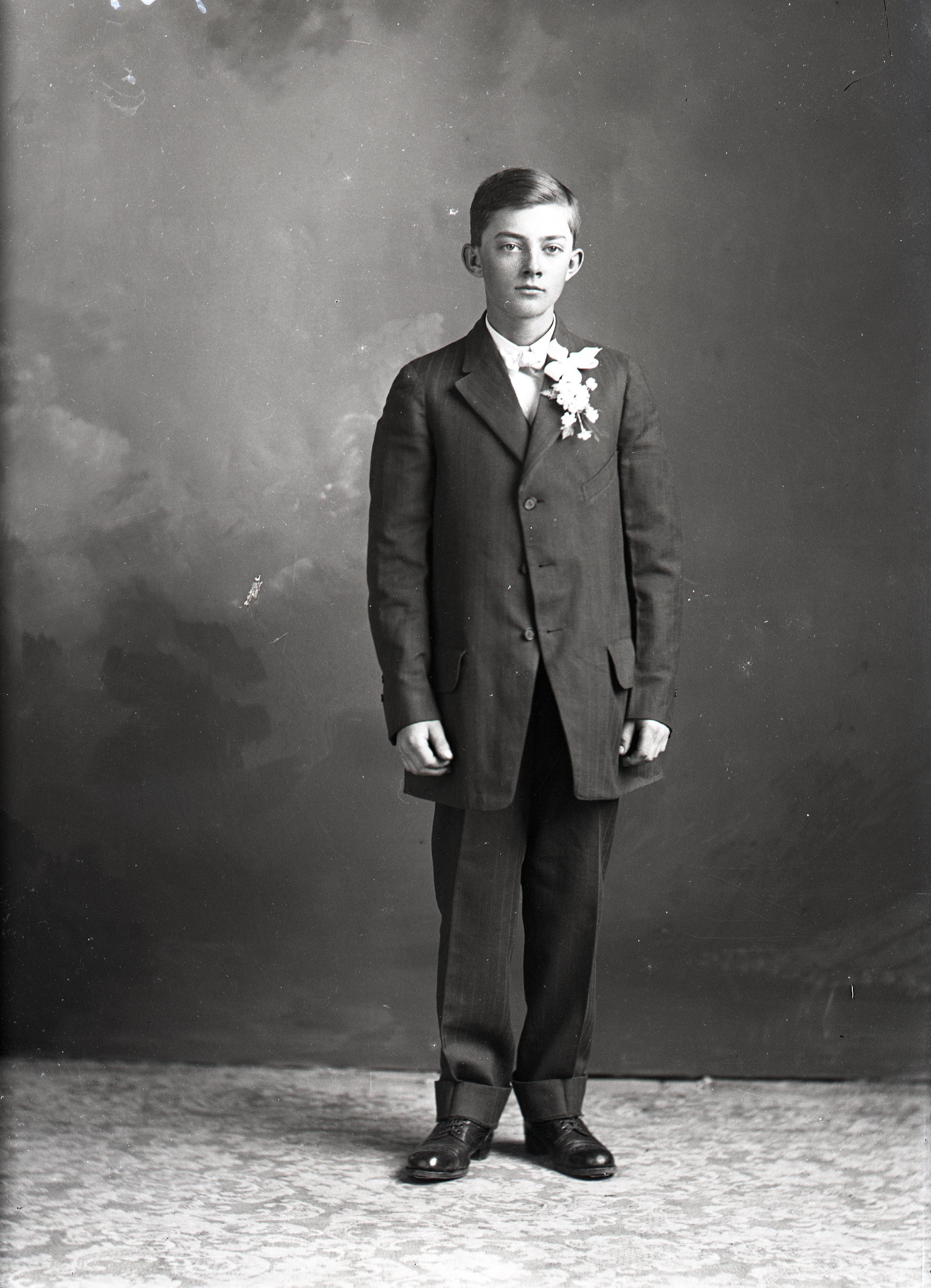 Boy with corsage