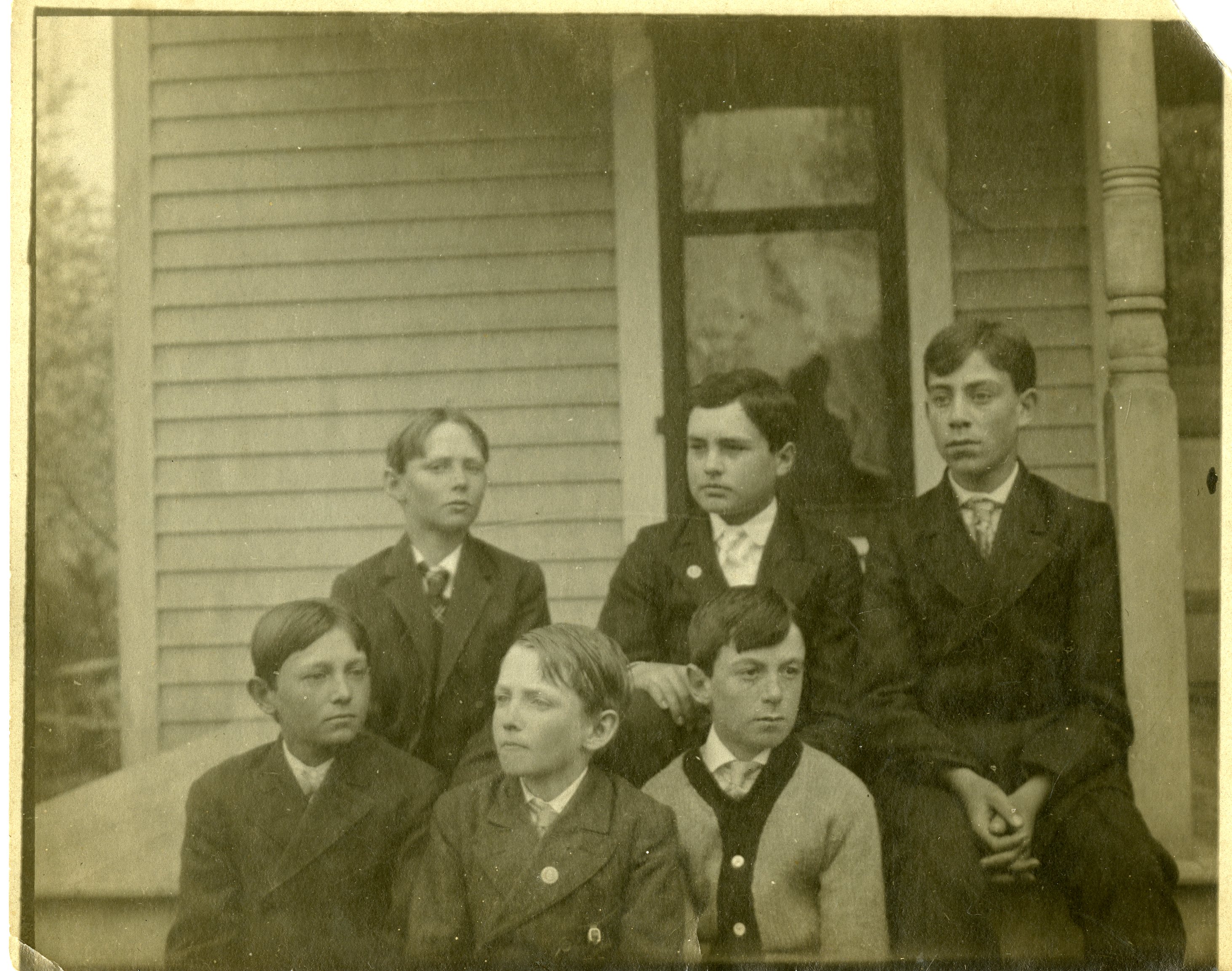 Group of boys on porch