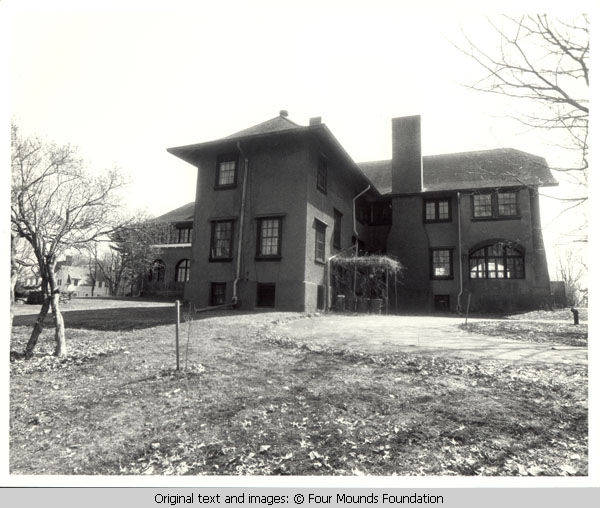 Grey house looking south