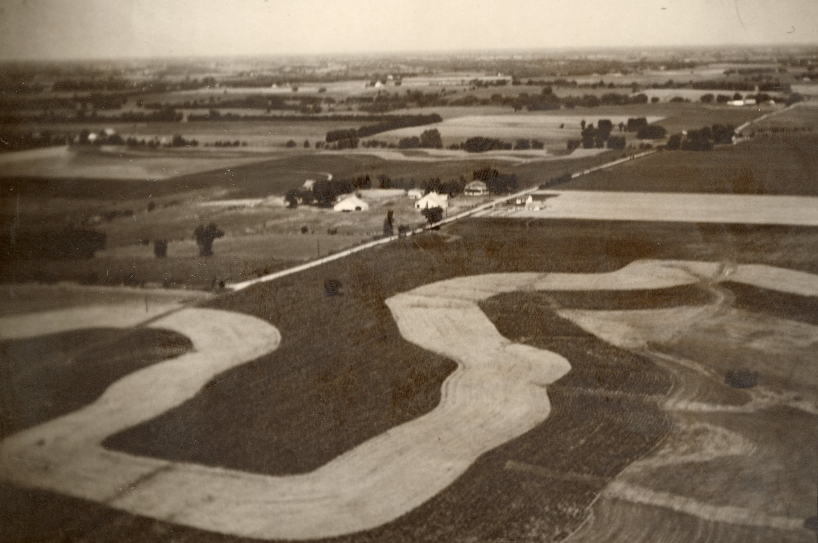 Aerial view of farmland