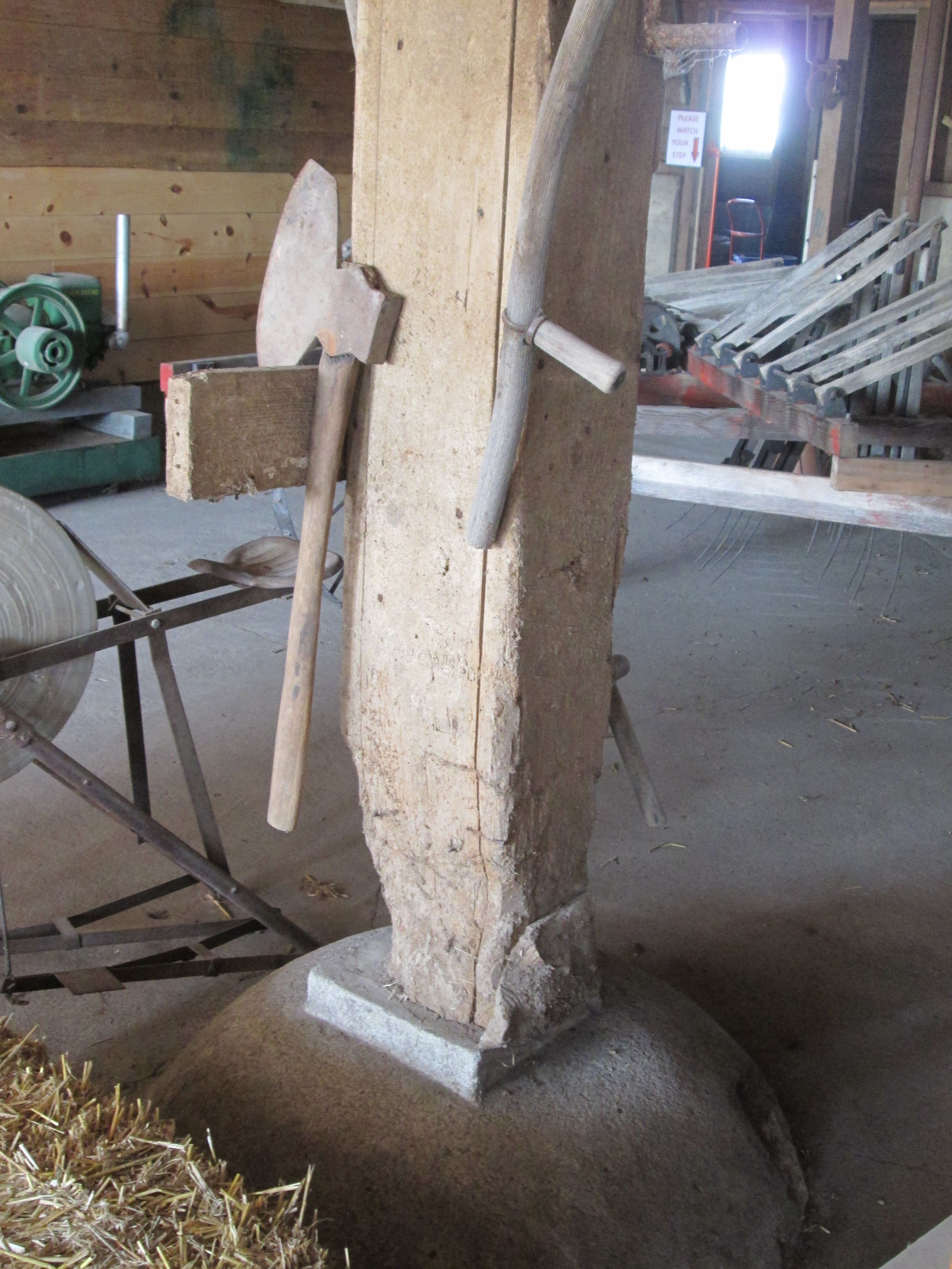 010.  Cement base and support beam