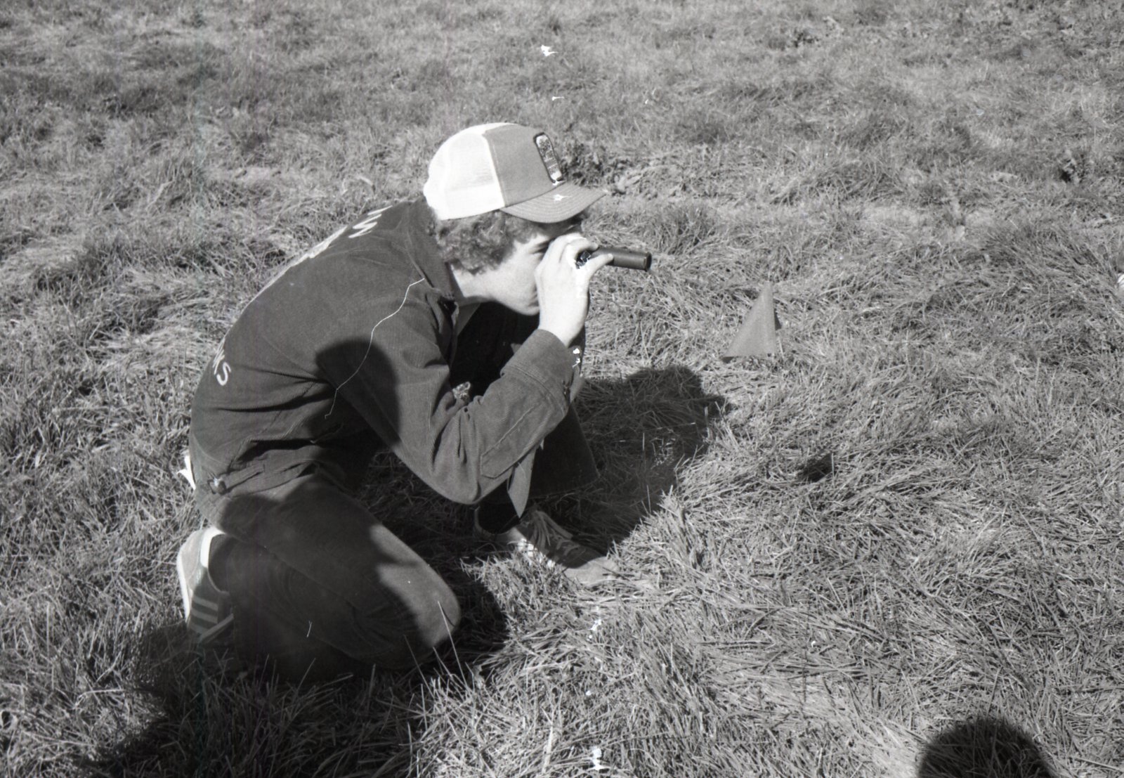 1970s FFA students work on a project around a ditch