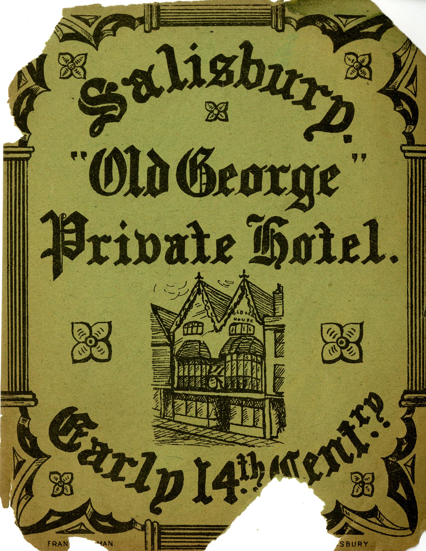 Old George Private Hotel Bookplate 