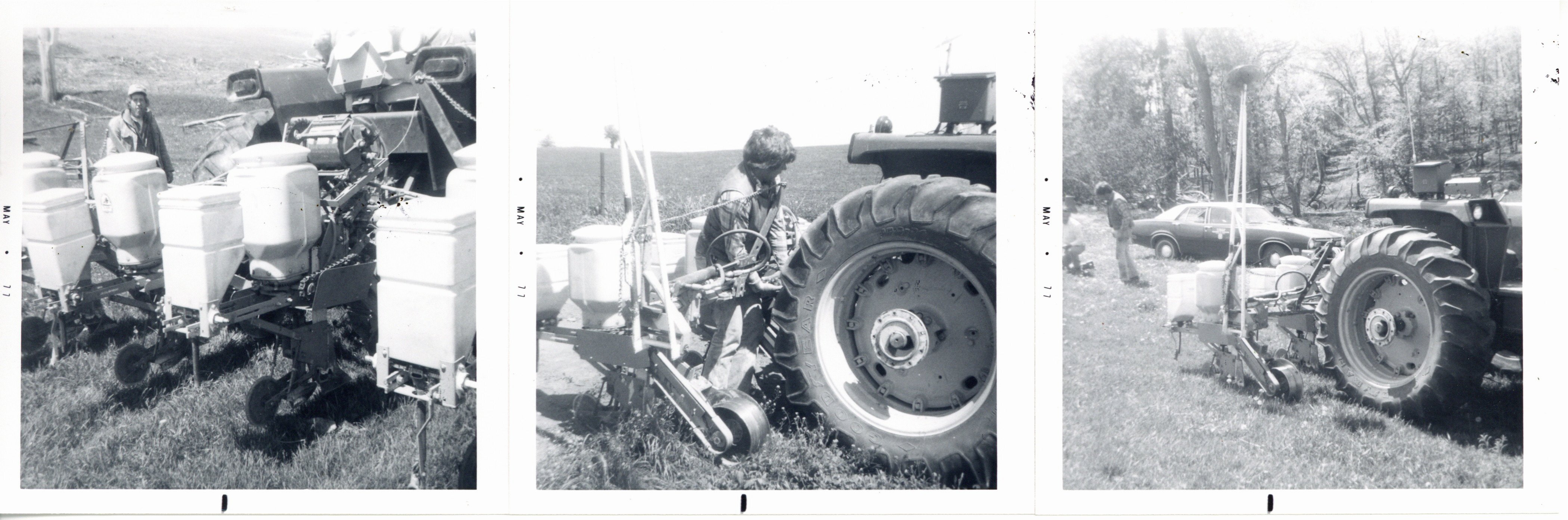 Gary Kunde no till planting, 1977
