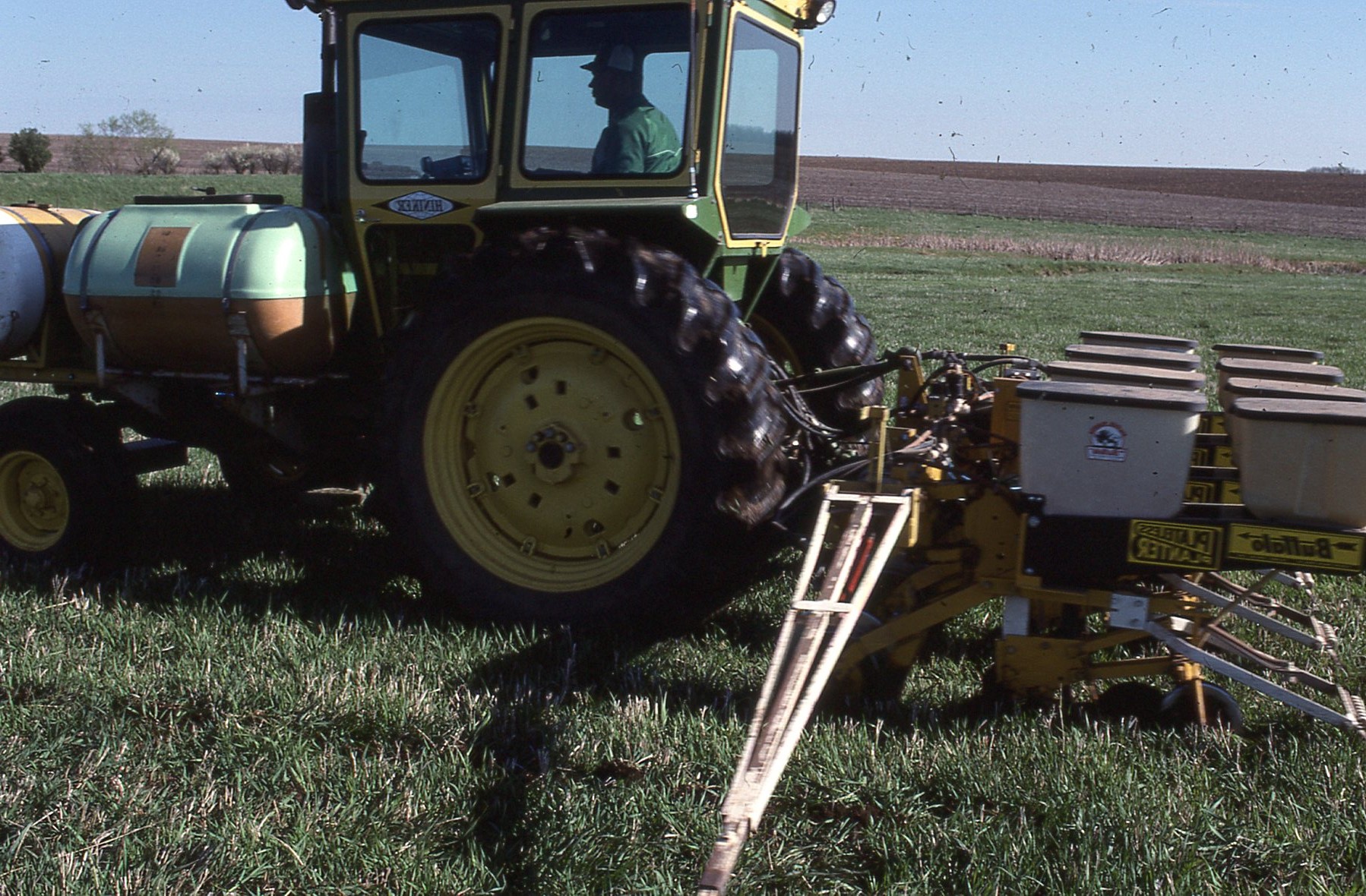 No-till and residue test in sod.