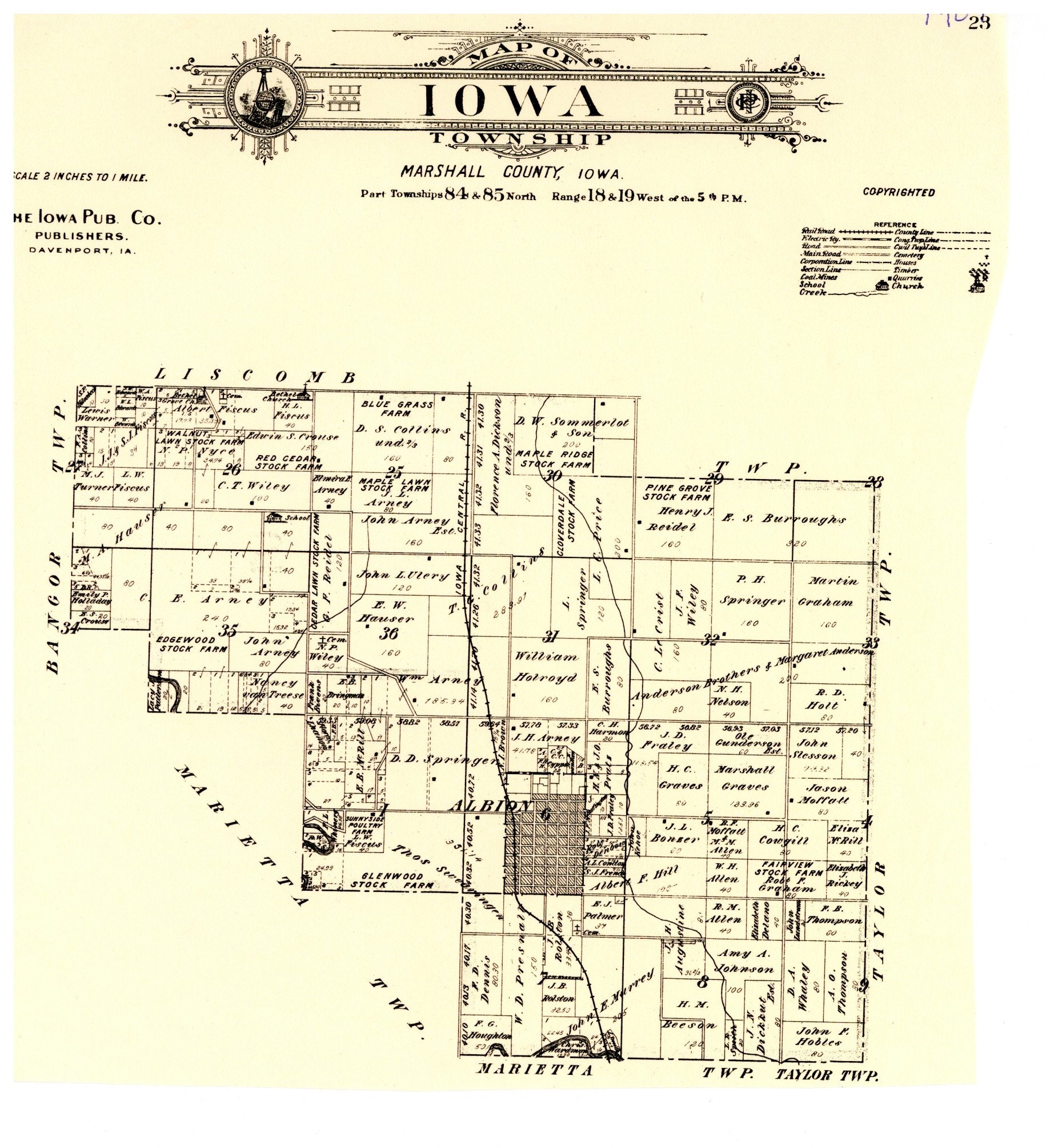 1907 Iowa Township Map