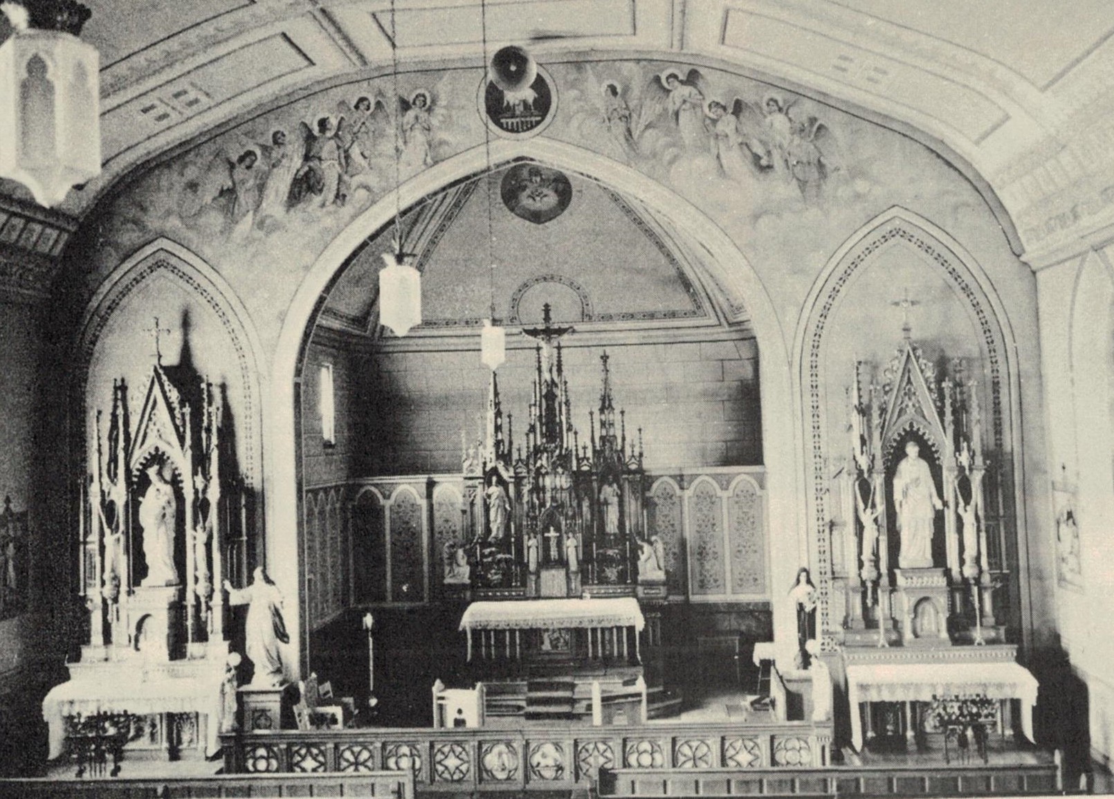 St. Joseph's Catholic Church in Garnavillo, Iowa -Interior 1936