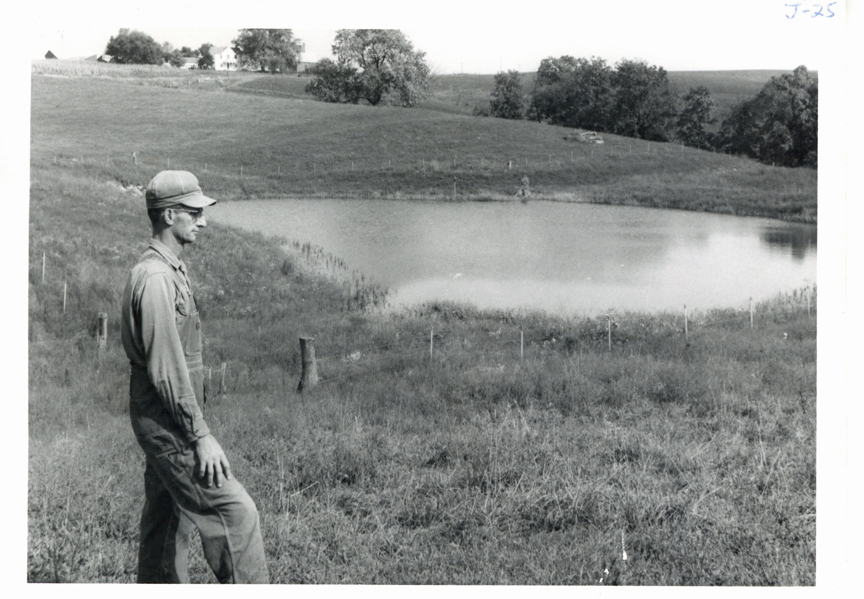 Hartung Bros. fish stocked pond, 1965