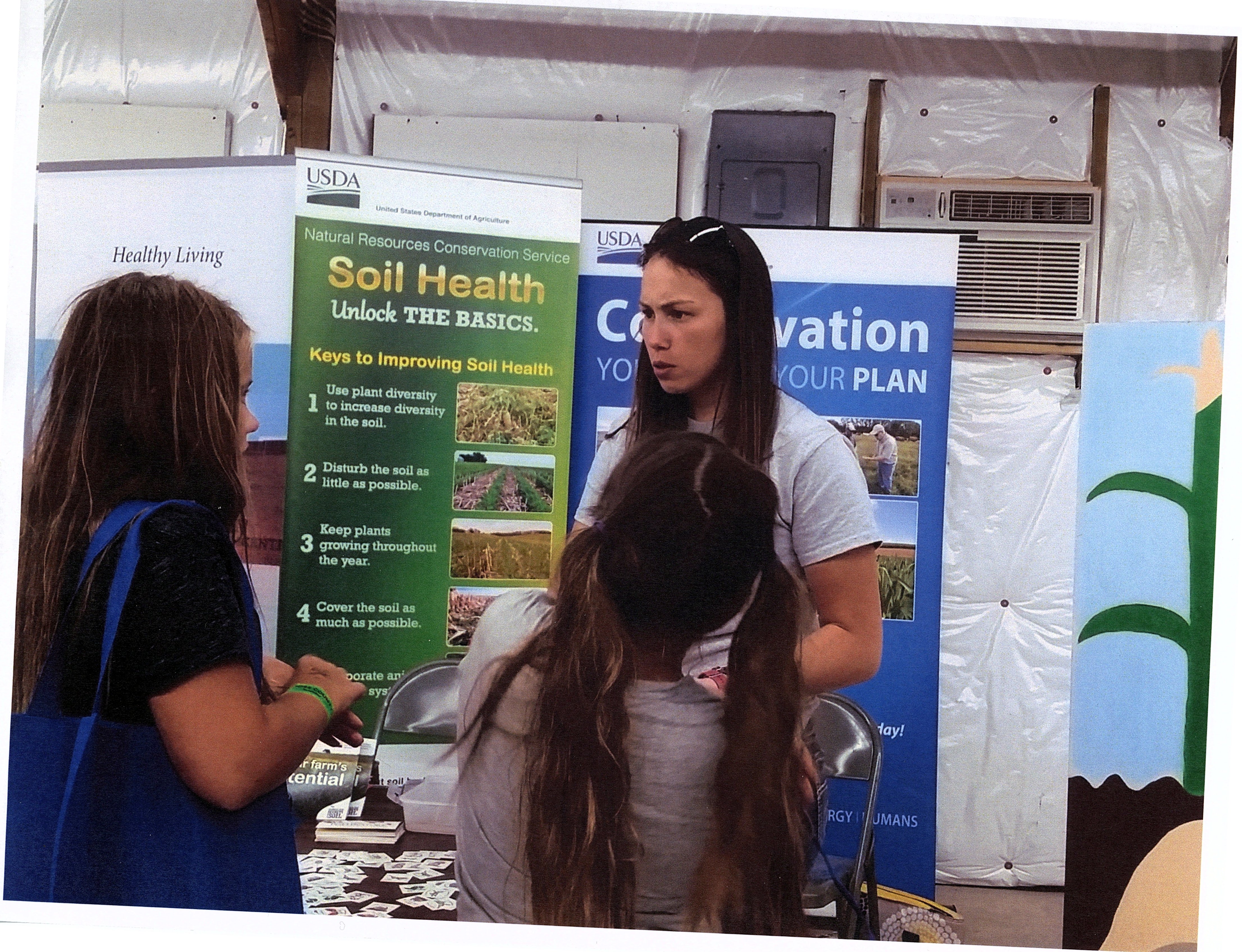 Hannah Wilson at Appanoose SWCD fair booth, 2017