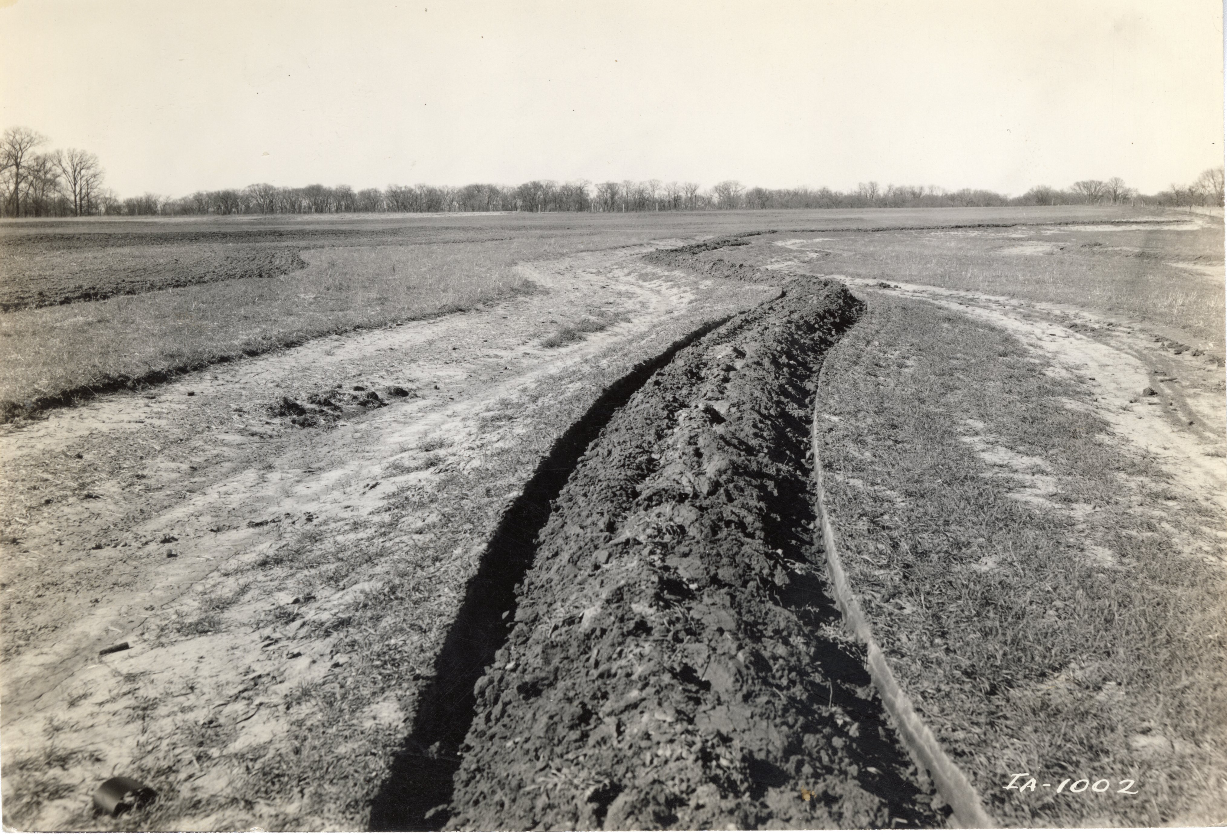 1938? -A terrace  has been plowed to maintain it's shape and height