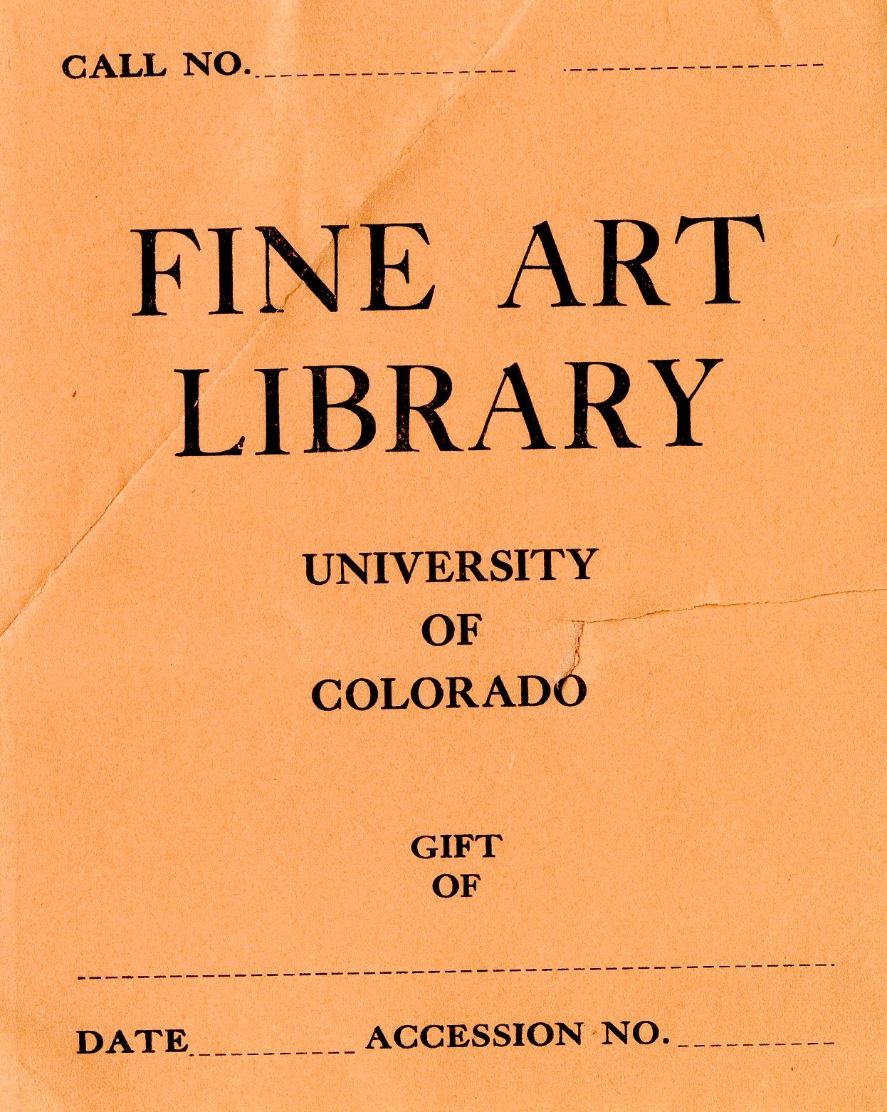 University of Colorado Fine Art Library Bookplate