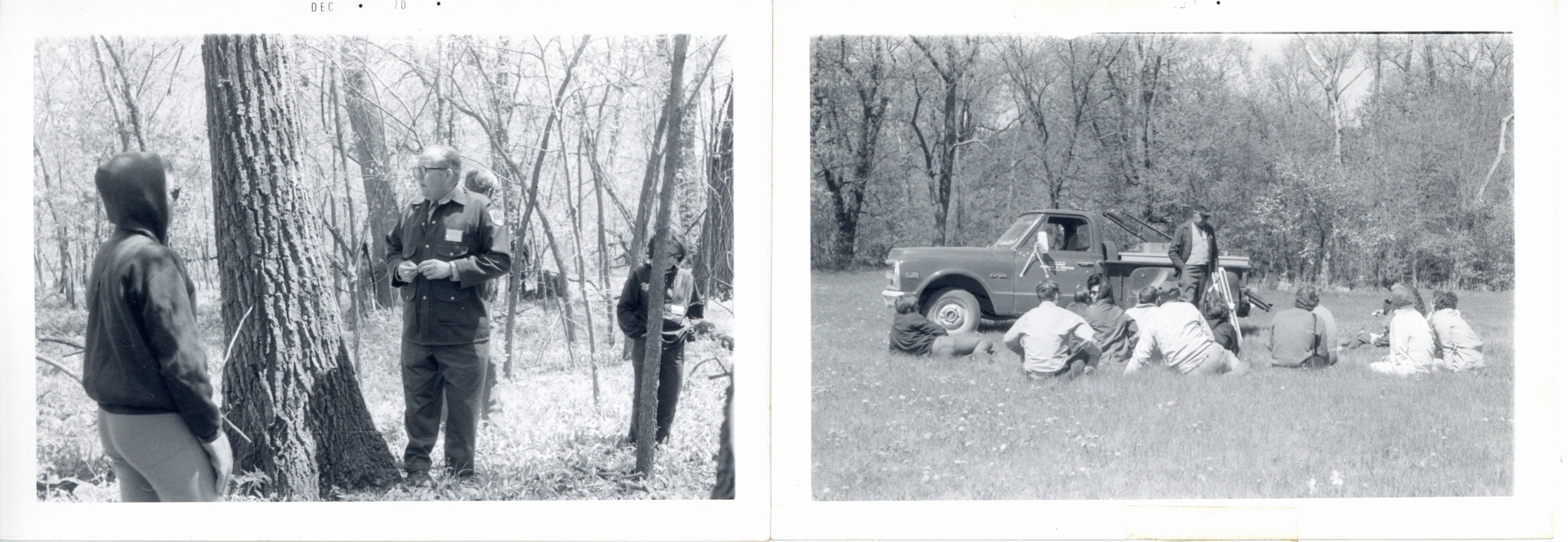 Outdoor classroom in December, 1970