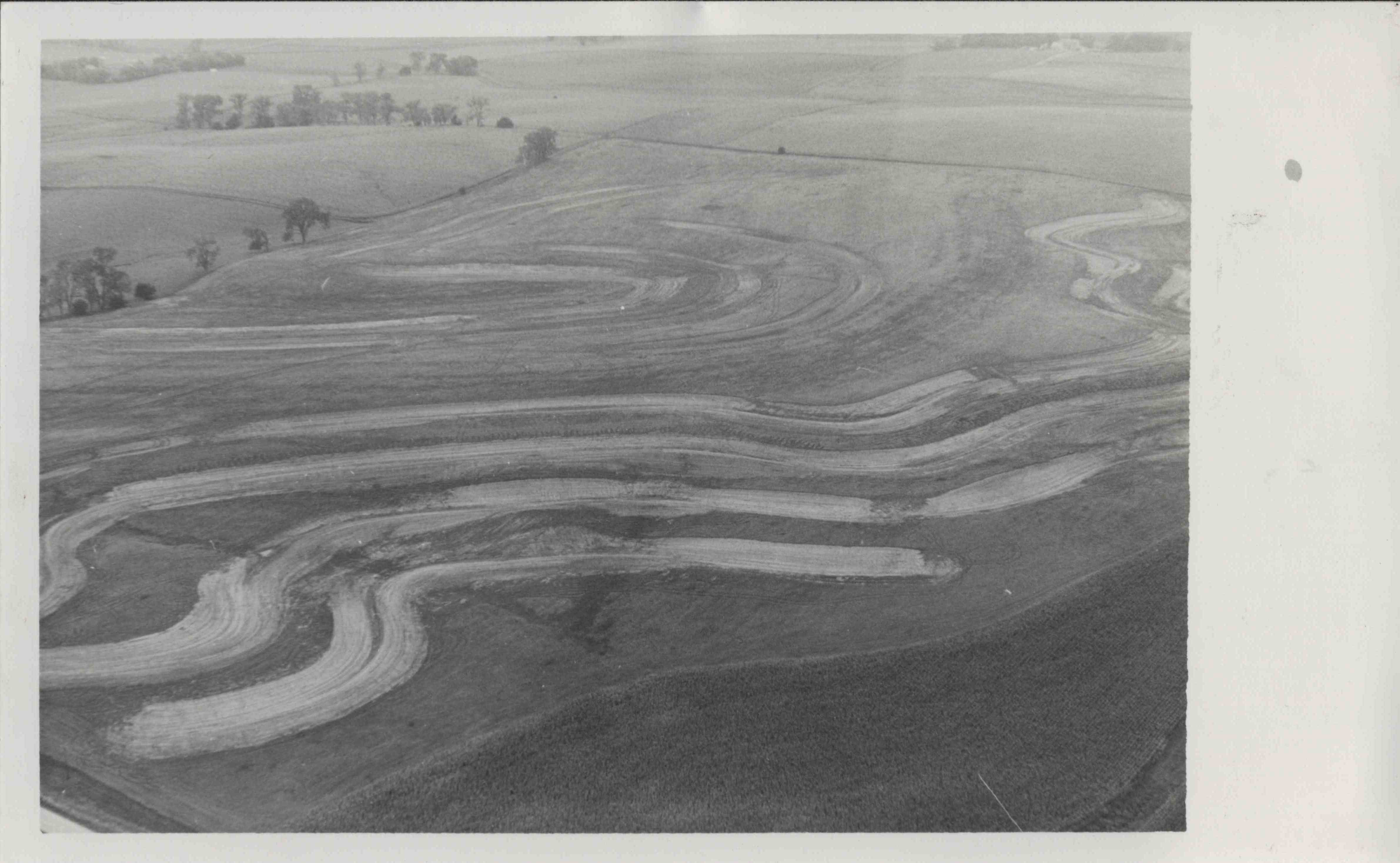 Contoured farmland belonging to Ed Kurtz