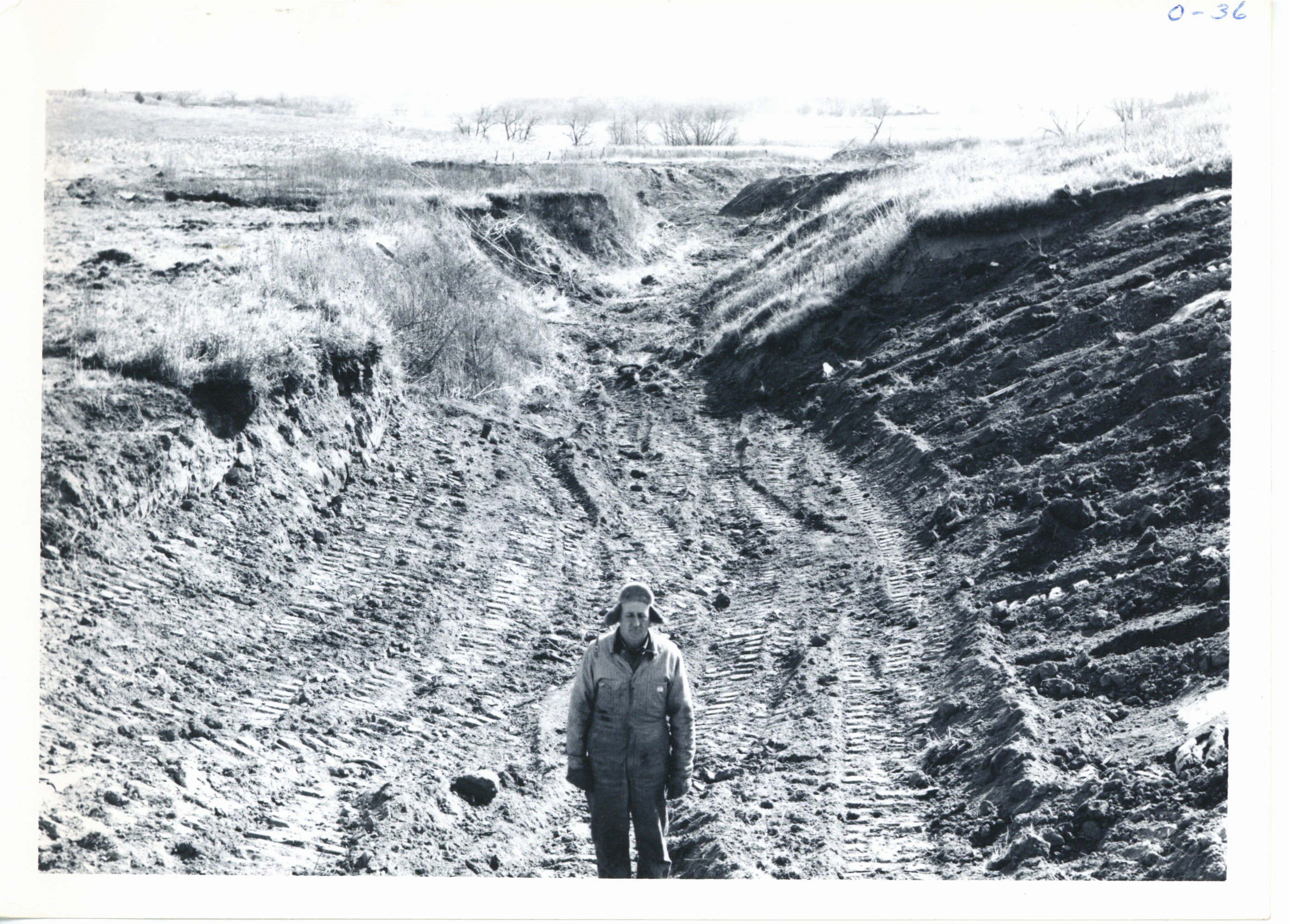 Erwin Jepsen farm gully after clearing, 1966