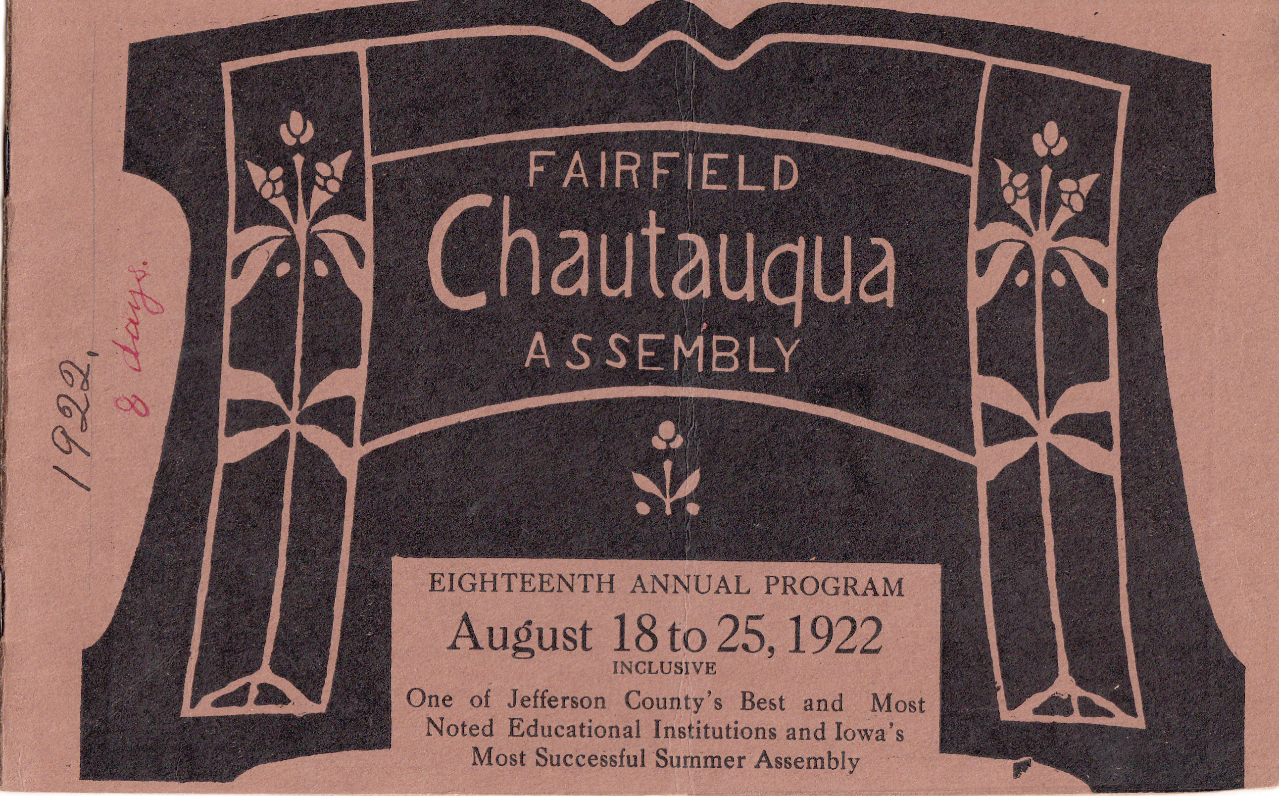 1922 Fairfield Chautauqua program