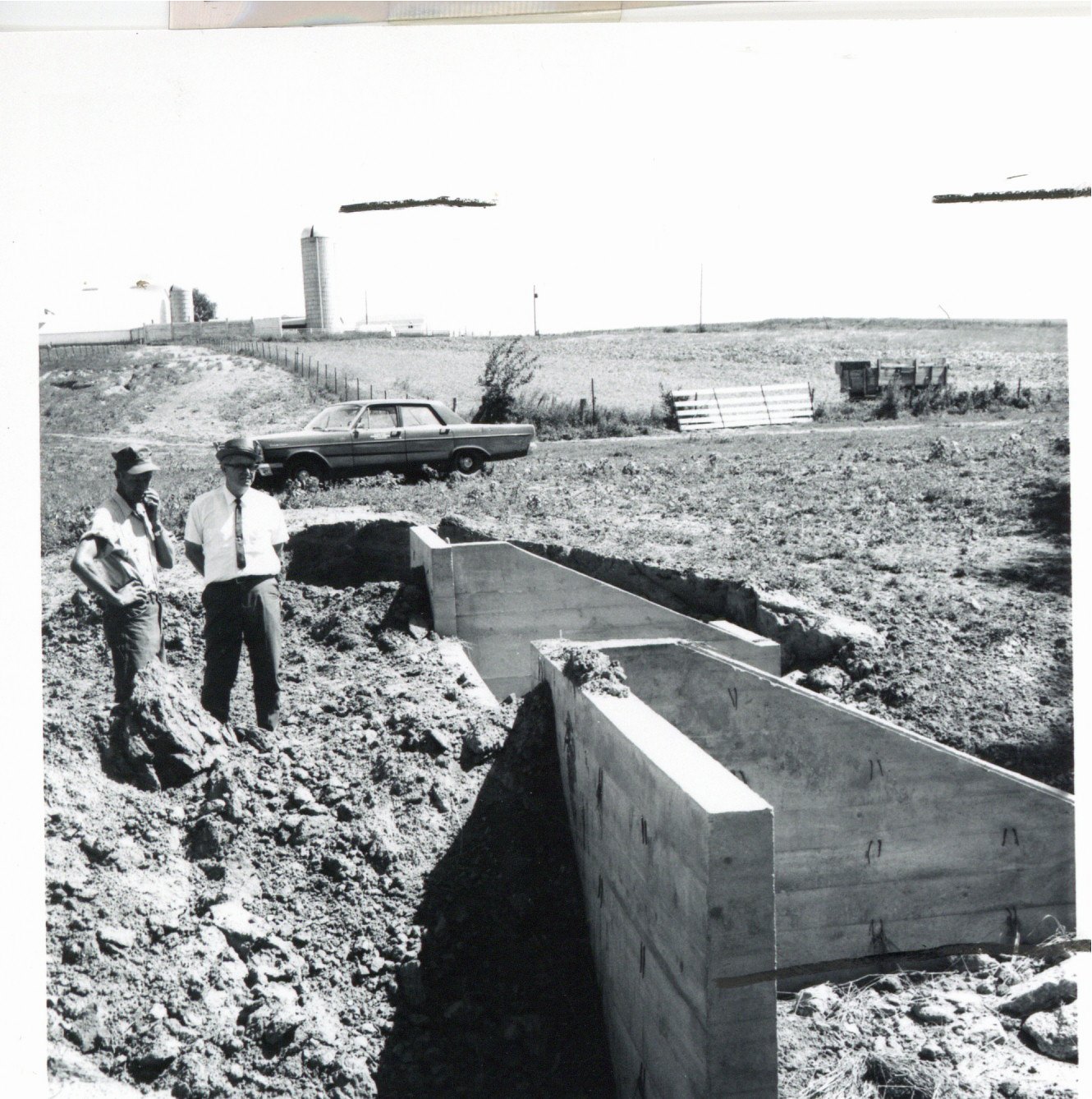 Concrete drop spillway after flood damage, 1967