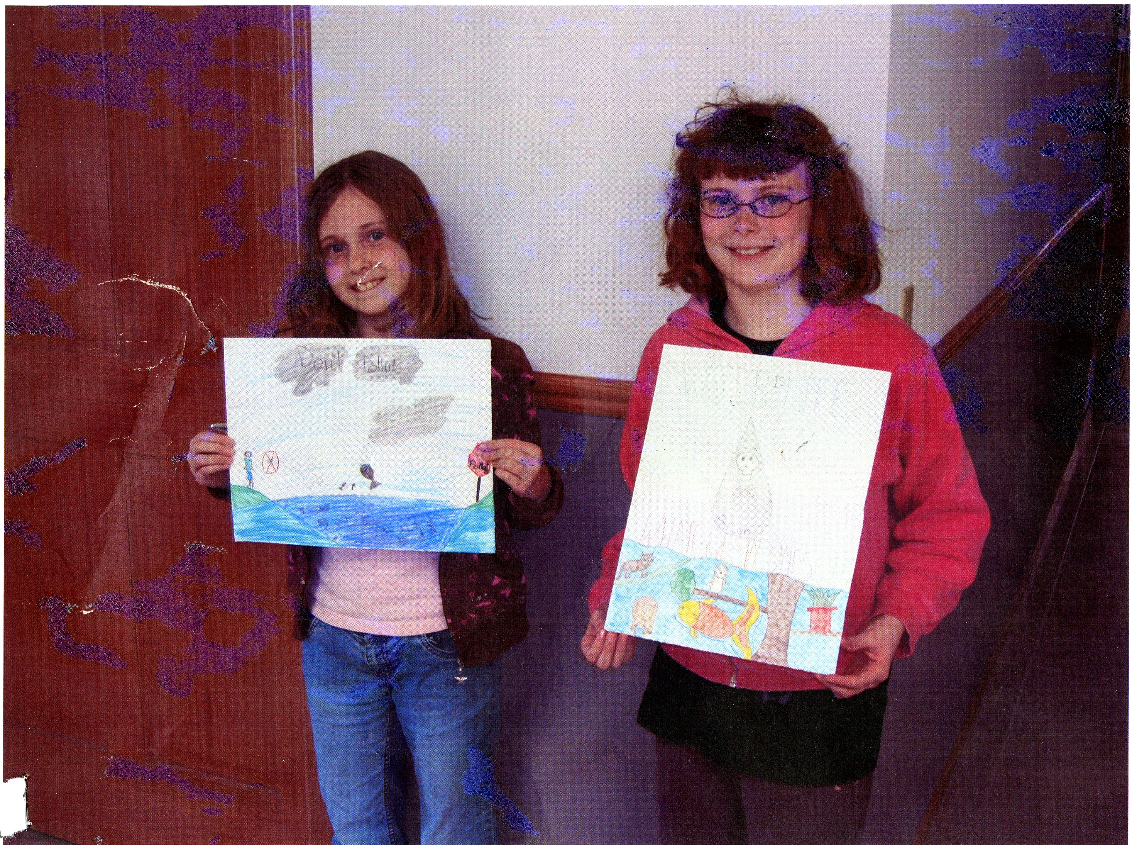Conservation poster contest winners Sydney Stephens and Drucilla Stephens, 2008