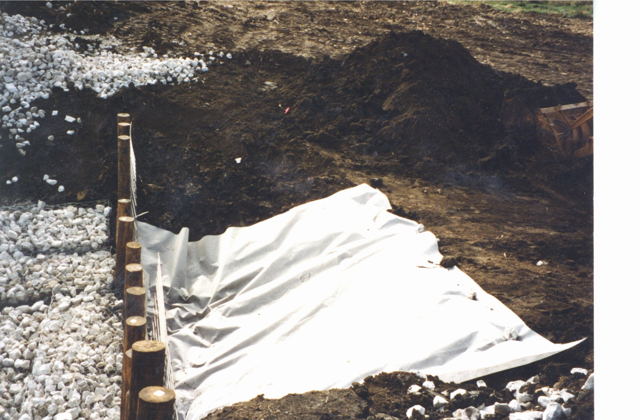 Gabion chute construction on Ken Horrigan's farmland