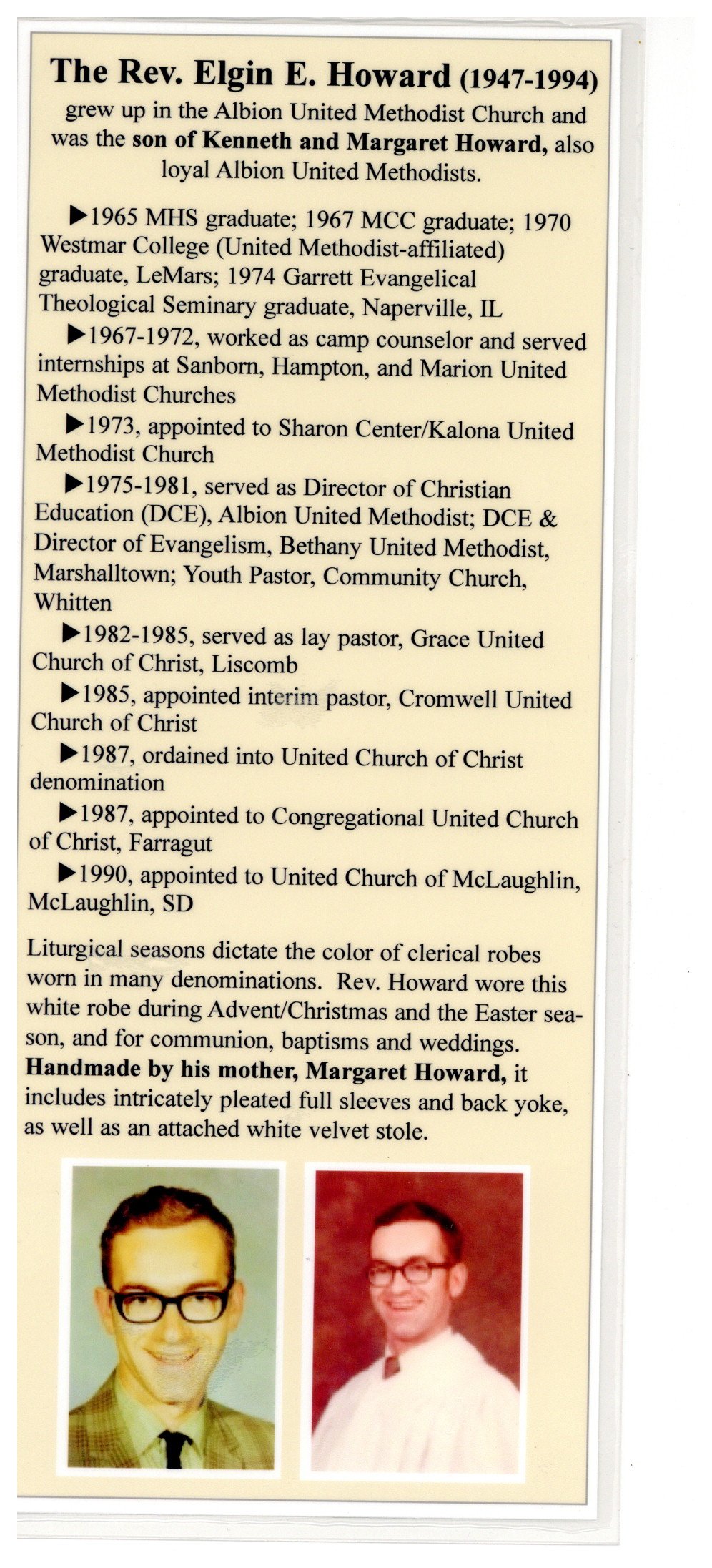 Albion United Methodist Church - Rev. Elgin E. Howard 