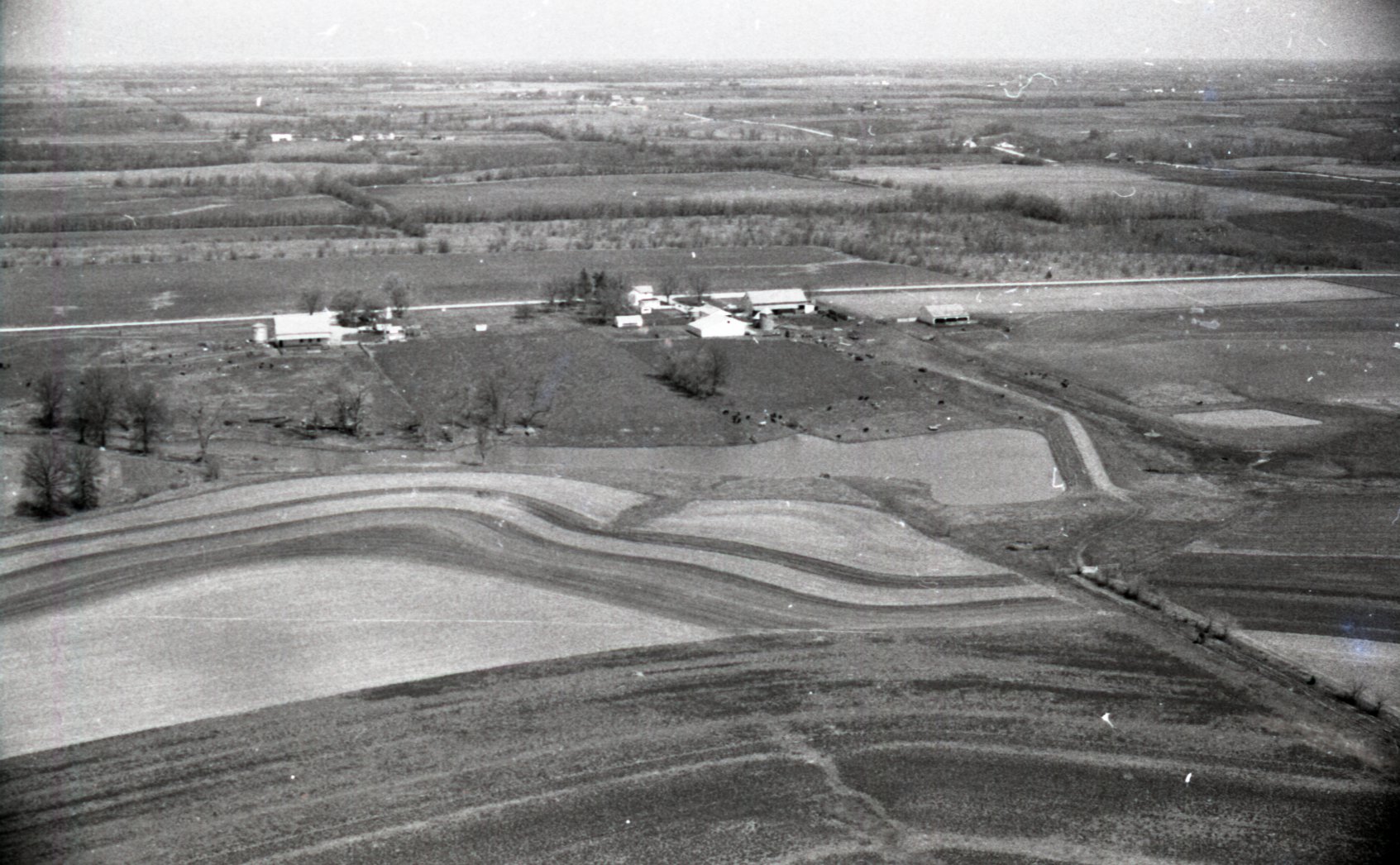 Unidentified Aerial Views of Farmland in Davis County, Iowa