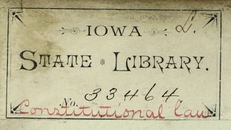 State Library of Iowa bookplate 