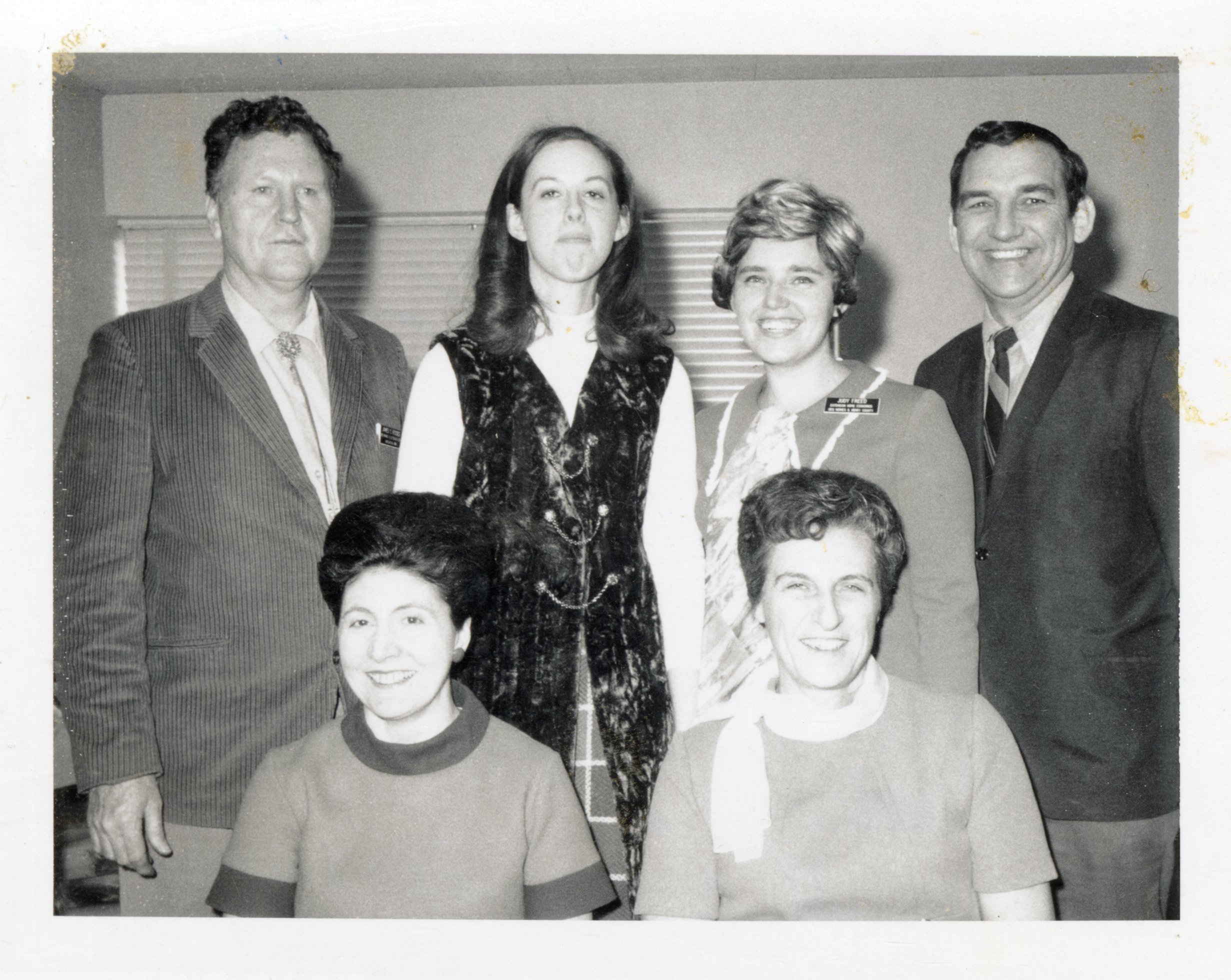 1970s Four women and two men pose for photo