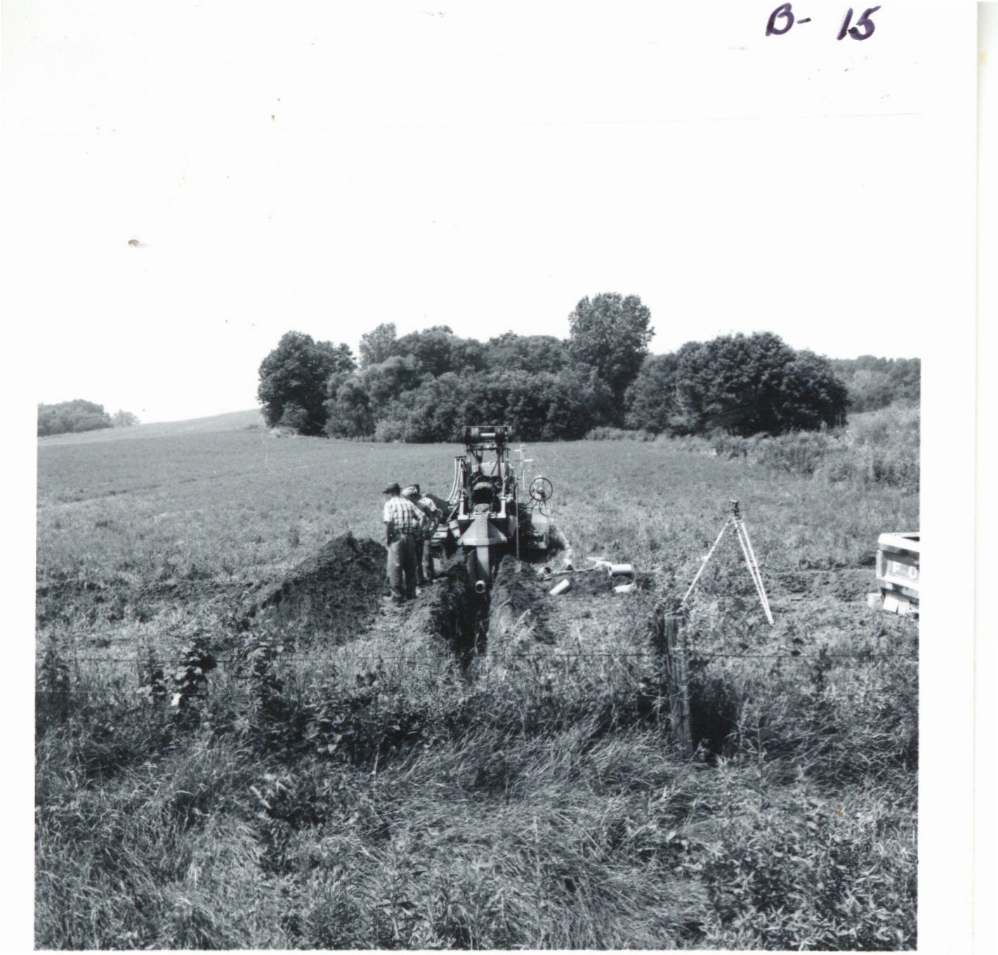 Herman Schwartz farm's tiling project, 1969