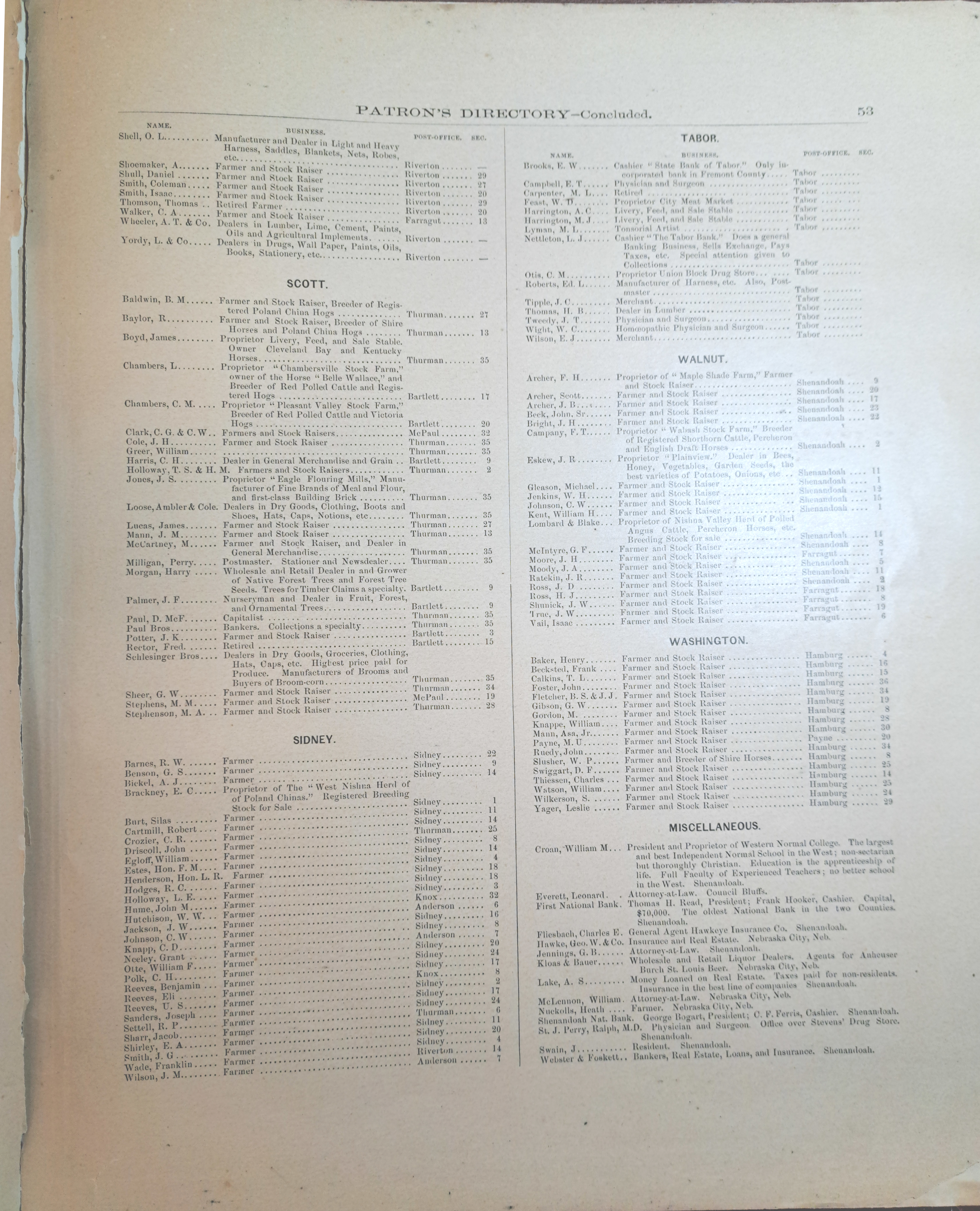 Fremont County Plat Book 1891 page 53