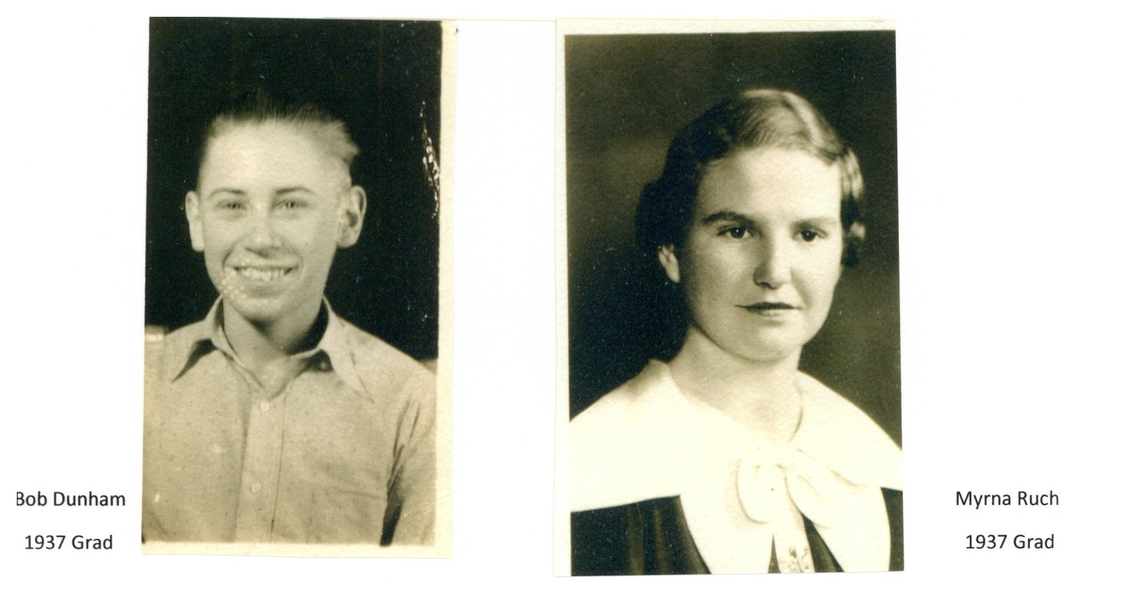 1937 AHS graduates - Bob Dunham and Myrna Ruch