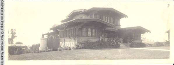 John V. Rider in front of his home in California