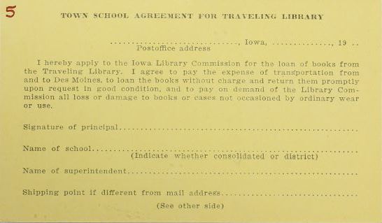 Town School Agreement: Traveling Library 