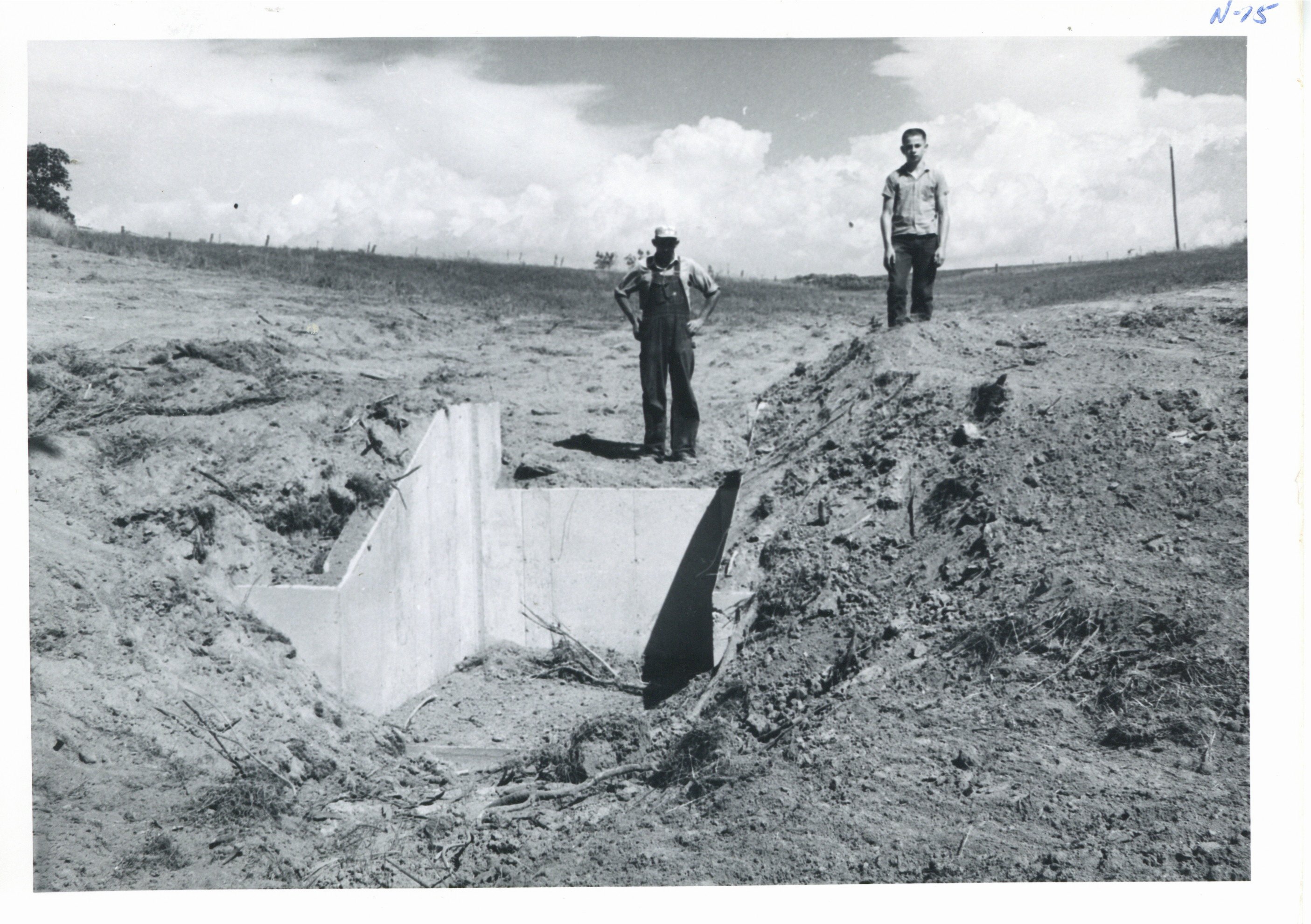 Vince Nemmers concrete erosion control structure, 1963