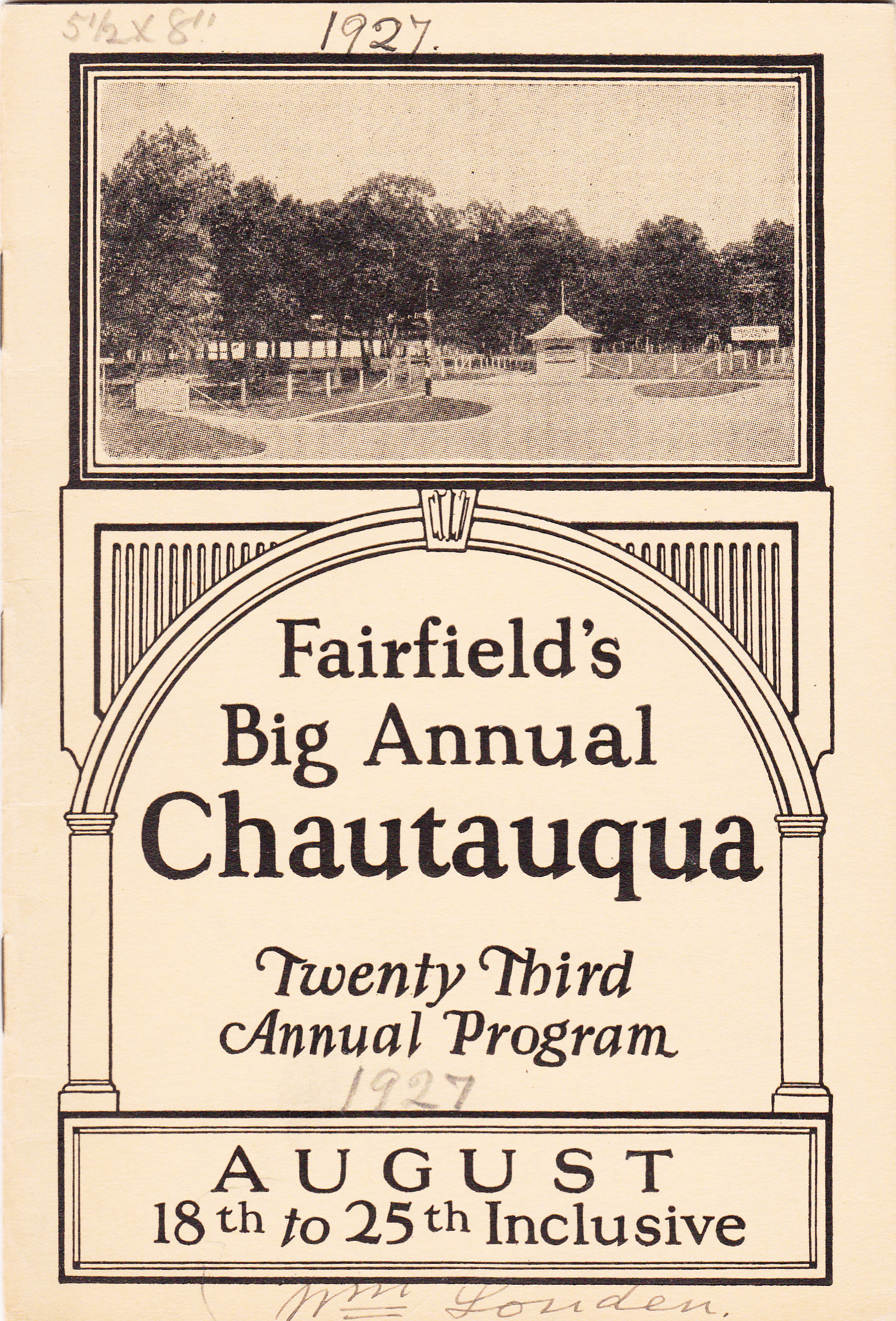 1927 Fairfield Chautauqua program