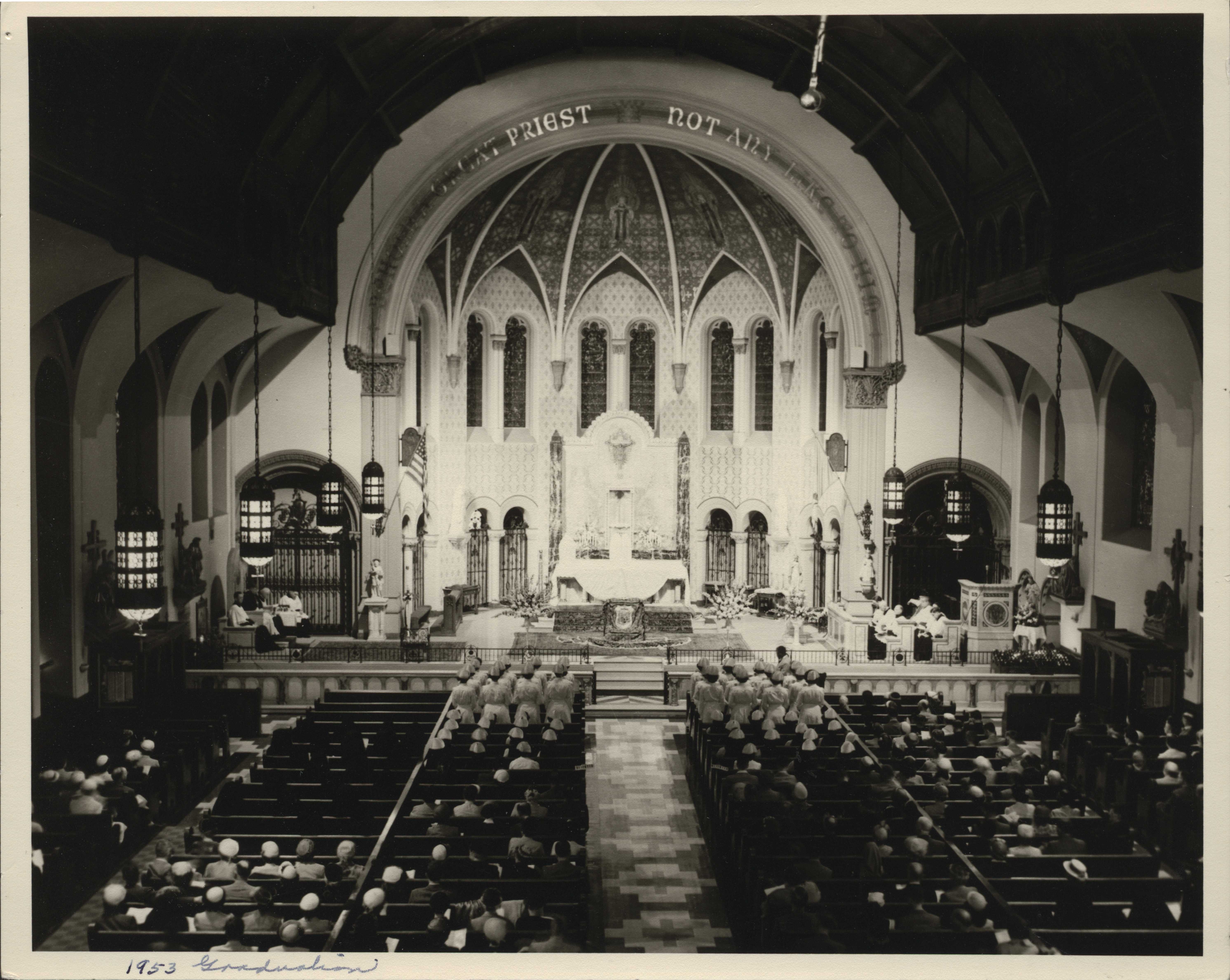 Class of 1944 in the Cathedral for graduation.