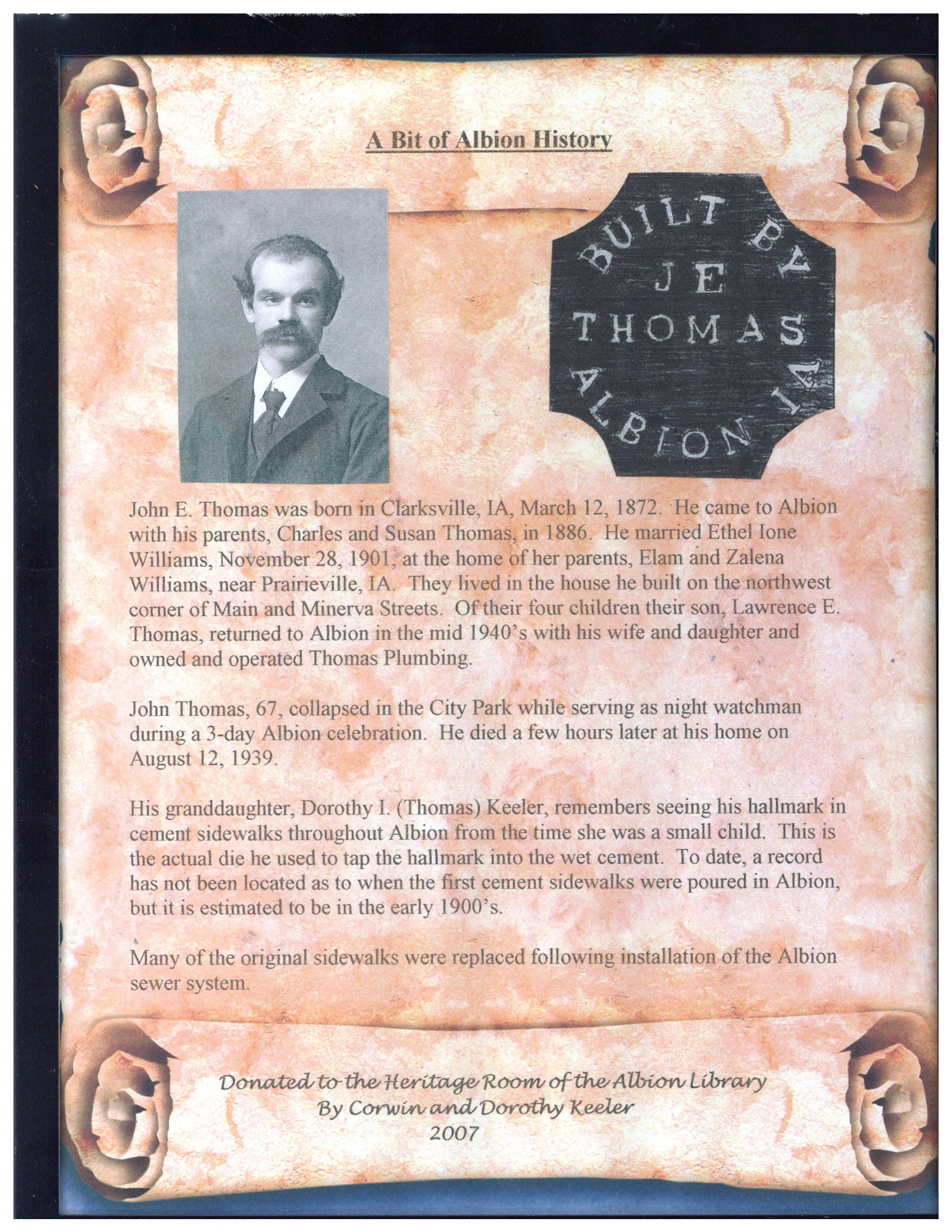 Albion, Iowa businesses - John E. Thomas