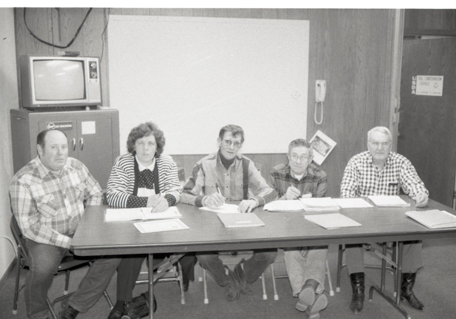 Five People at Meeting