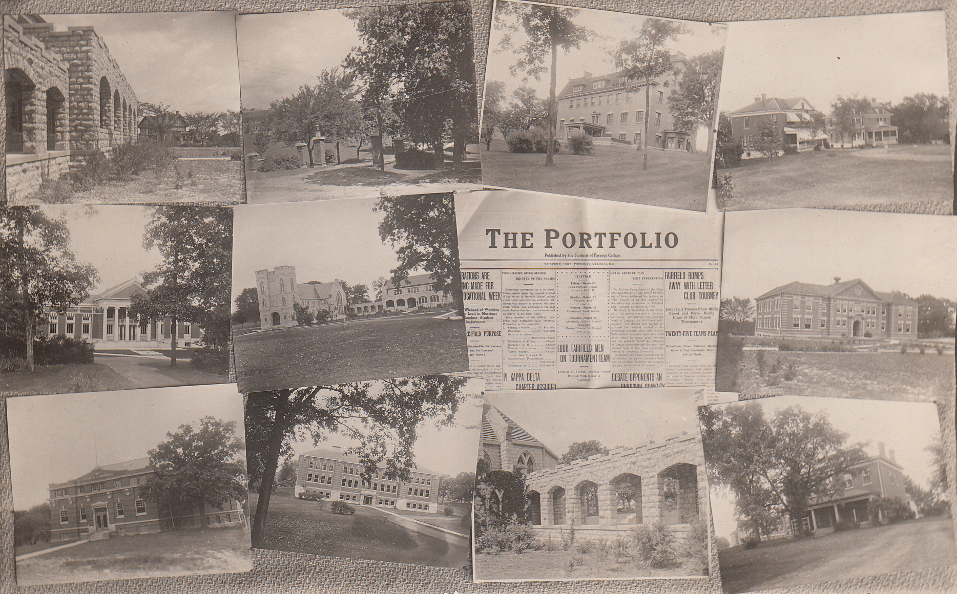 006, A collage of photos showing the campus at Parsons College