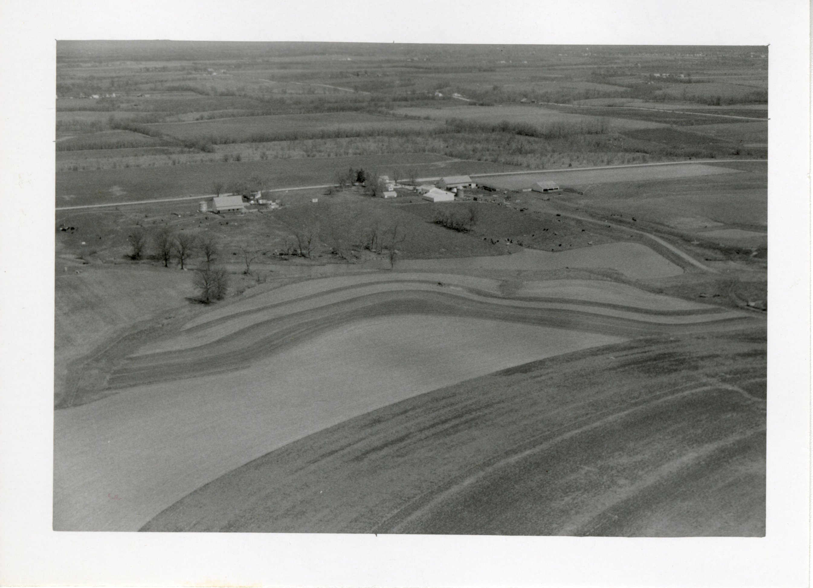1976 - Aerial views of Cleo Rinkenberger and Charles Ramsayer Farms near Big Wyacondah Watershed