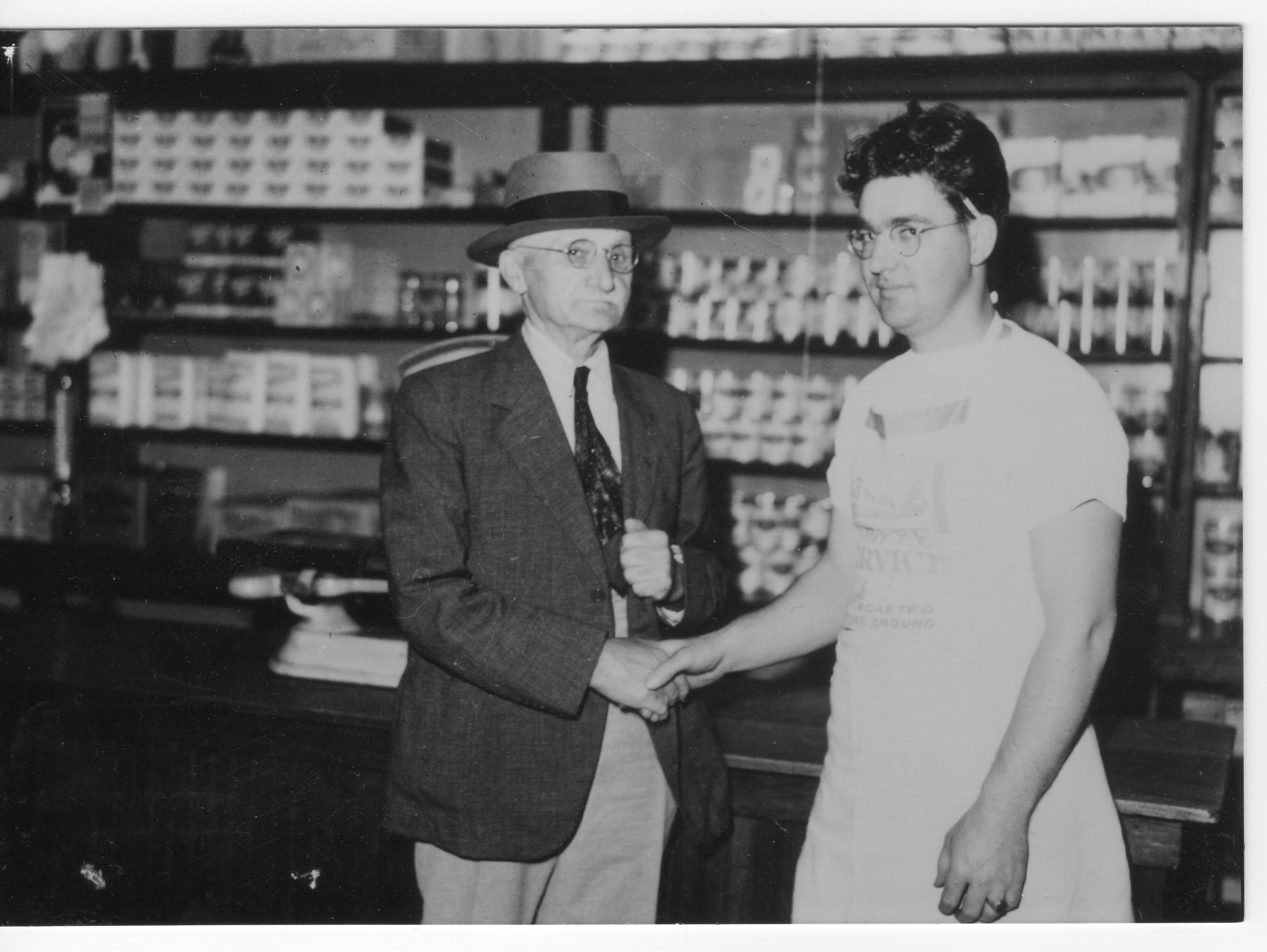 Ernest Duprez and Leonard Duprez at Mining Camp Store
