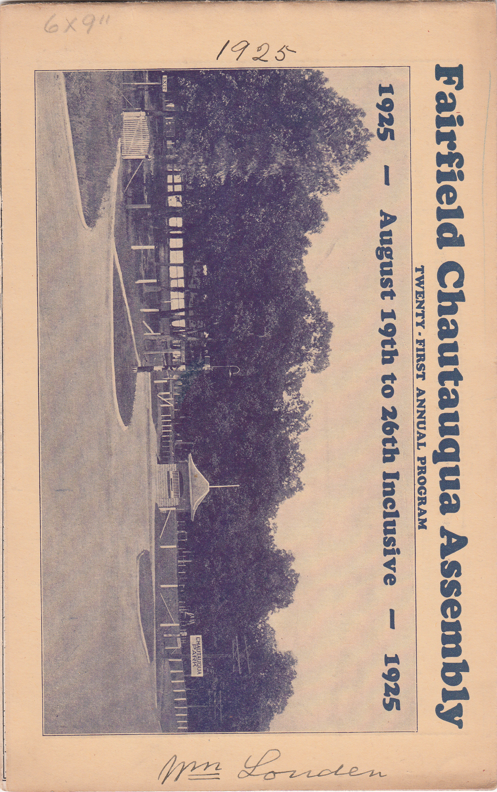 1925 Fairfield Chautauqua program