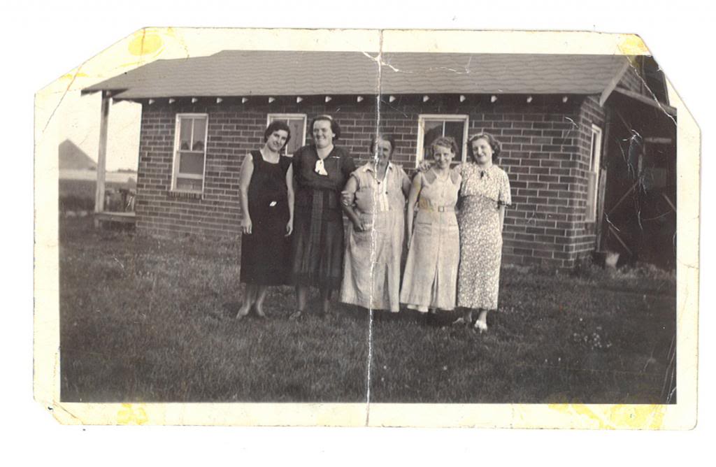 Shuler Mining Camp residents in front of Mining Camp  Residence