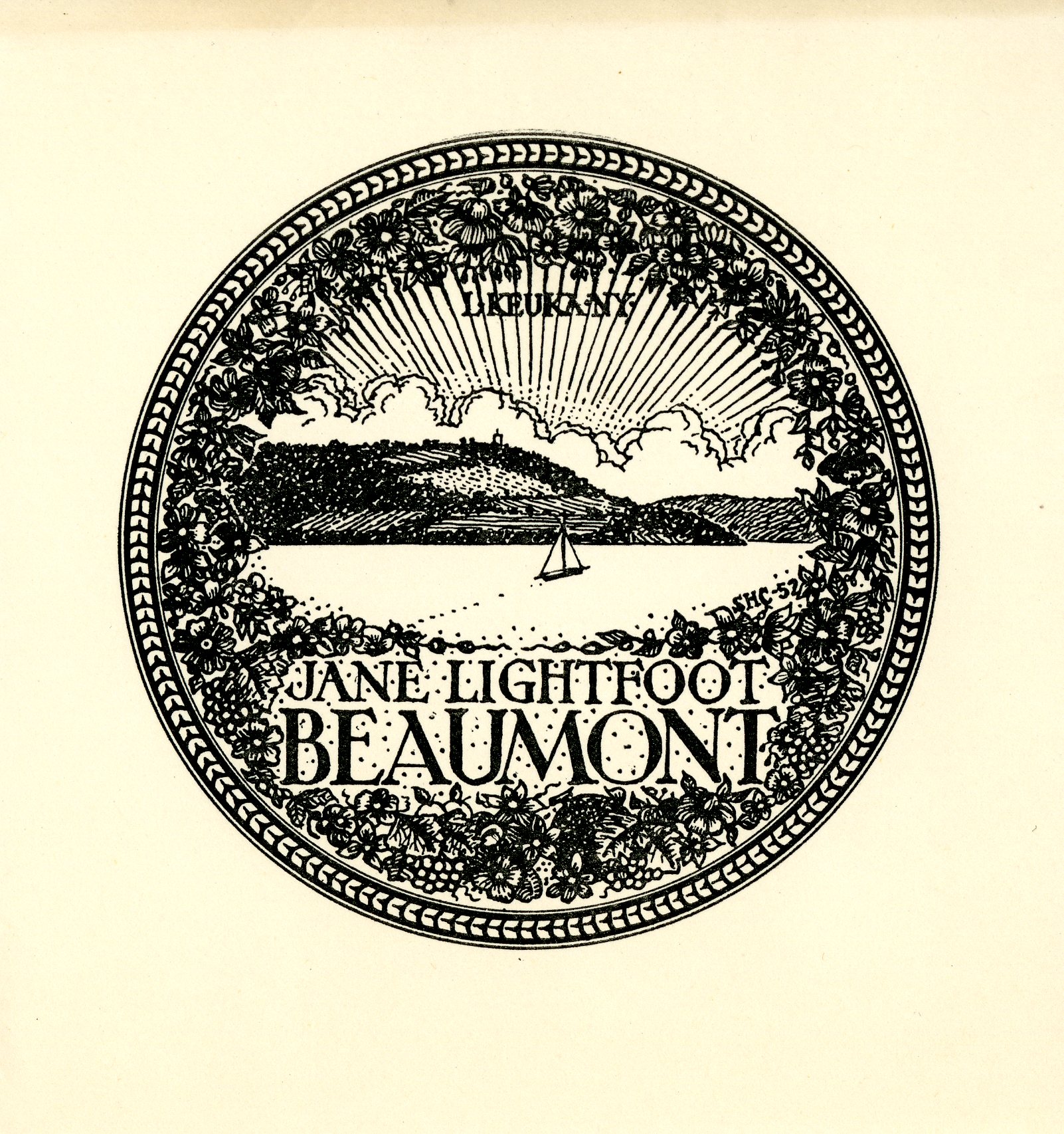 Jane Lightfoot Beaumont Bookplate 