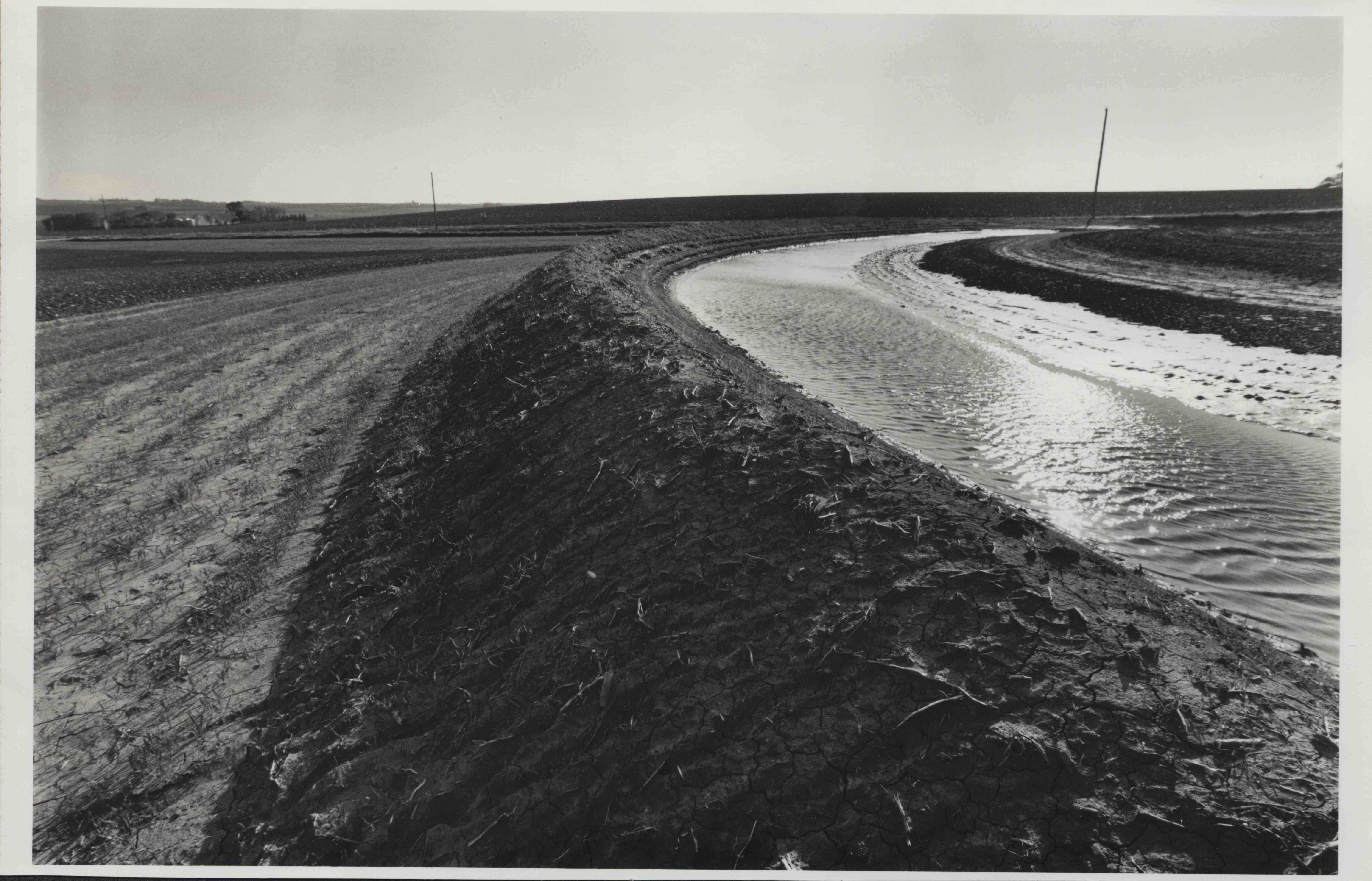 Irrigation channel on farmland in Plymouth County, Iowa
