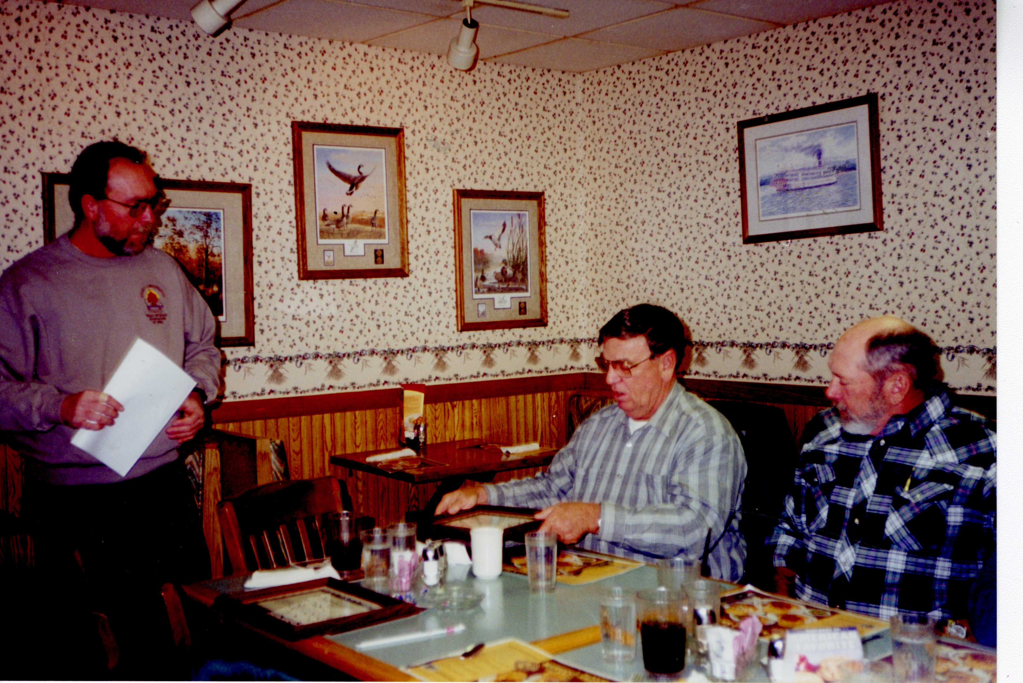 2000 - Jeff Bergman presents Landlord/Tenant Award to J.D. Stucker at the Country Kitchen Restaurant in Burlington in November 2000.