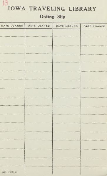 Dating Slip: Traveling Library 