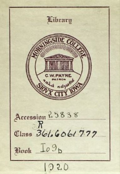 Morningside College Library bookplate