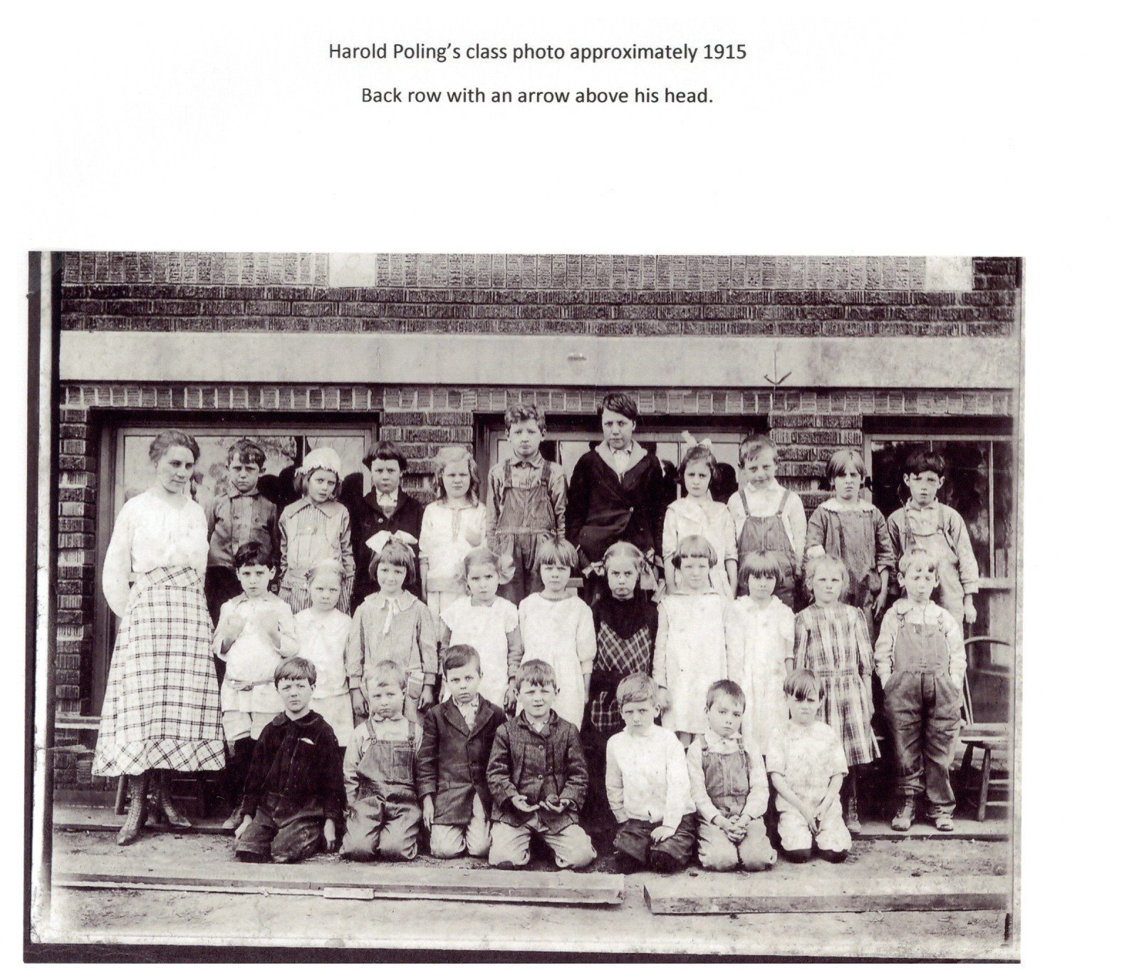 1915 photo  - Harold Poling's elementary grade class; no other names