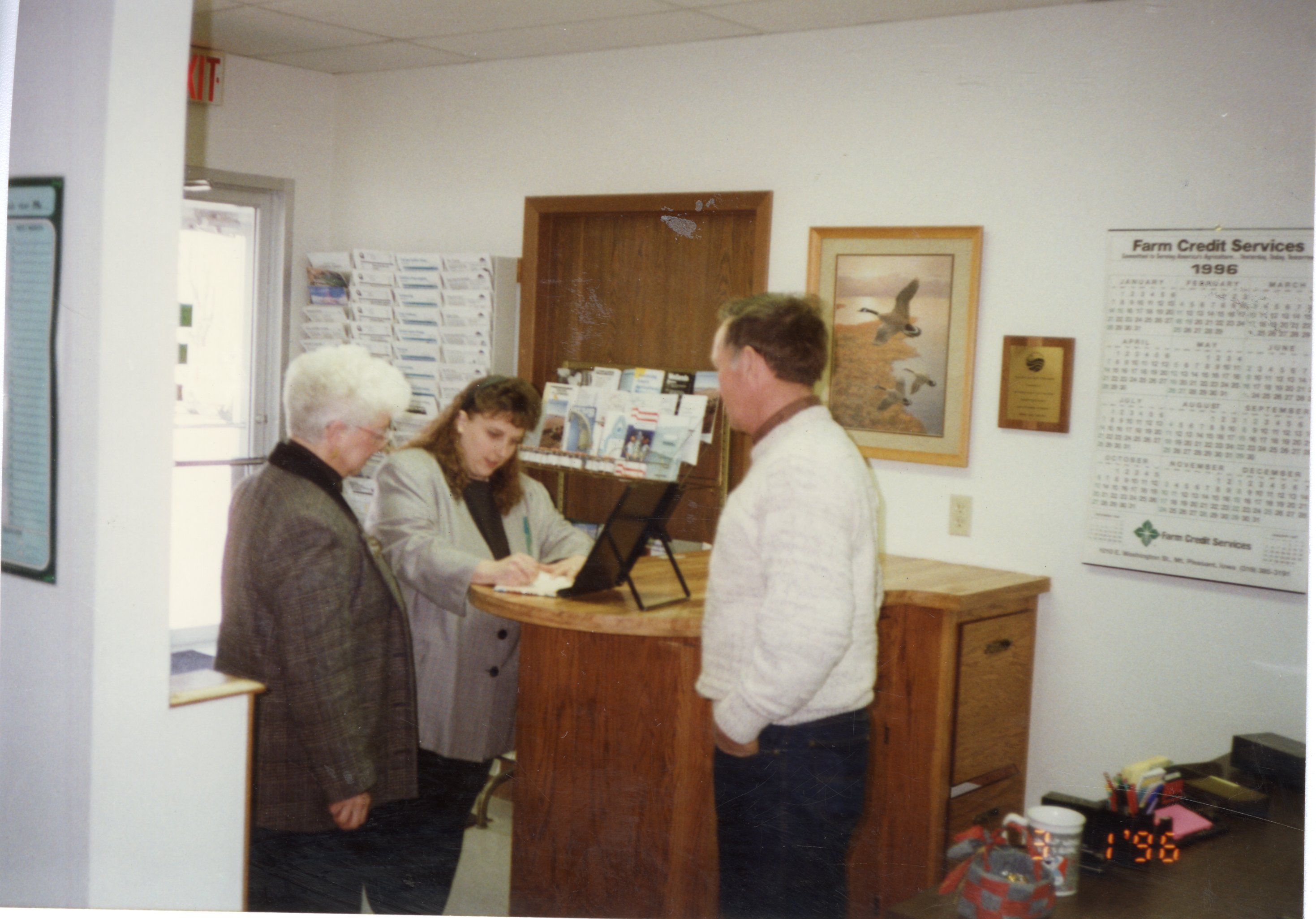 1996  Violet Locke, Janie Fair and Frank Hedges at 50th anniversary open house