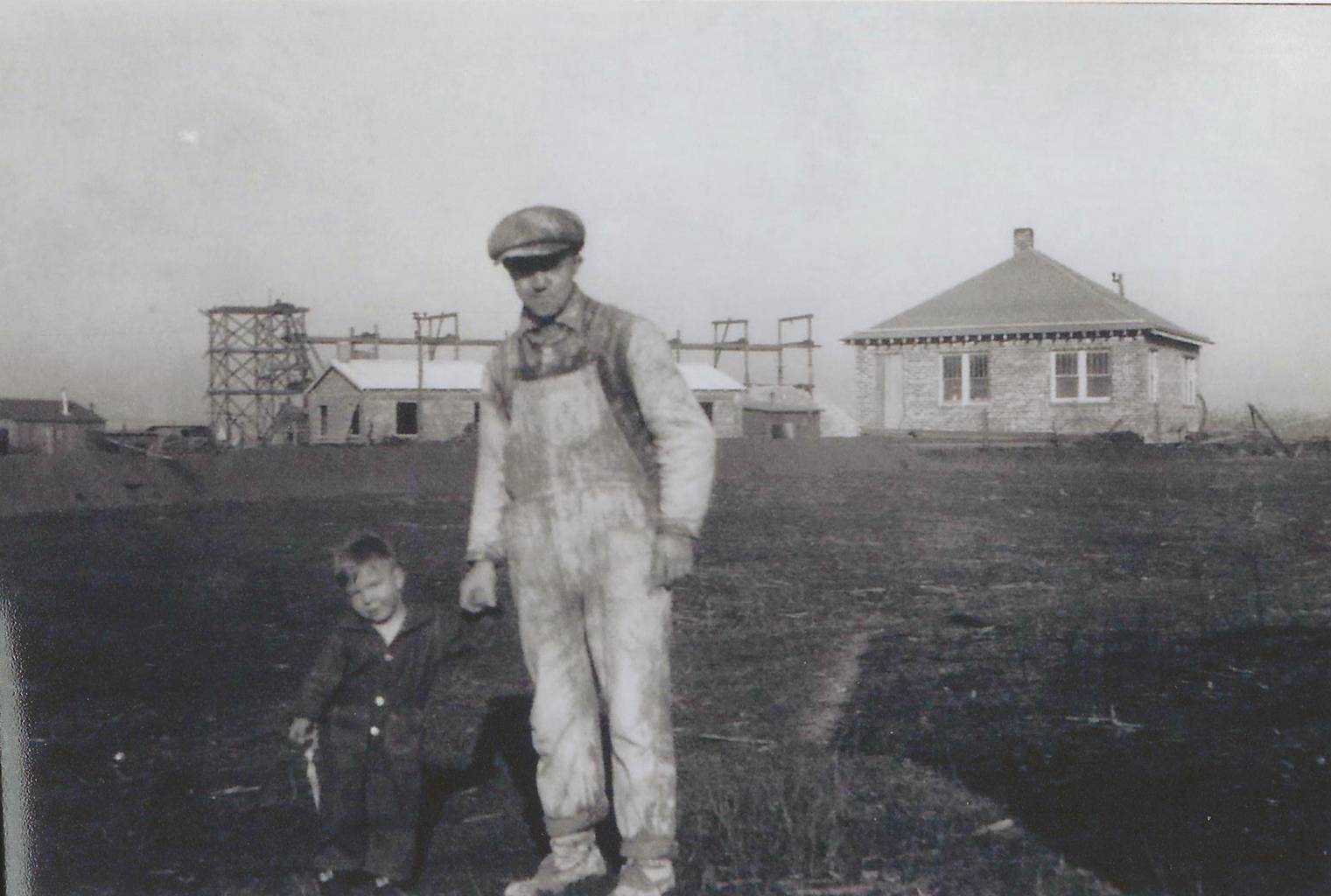 Joseph W. Johnson Sr., & Jr. in front of the Harris Mine
