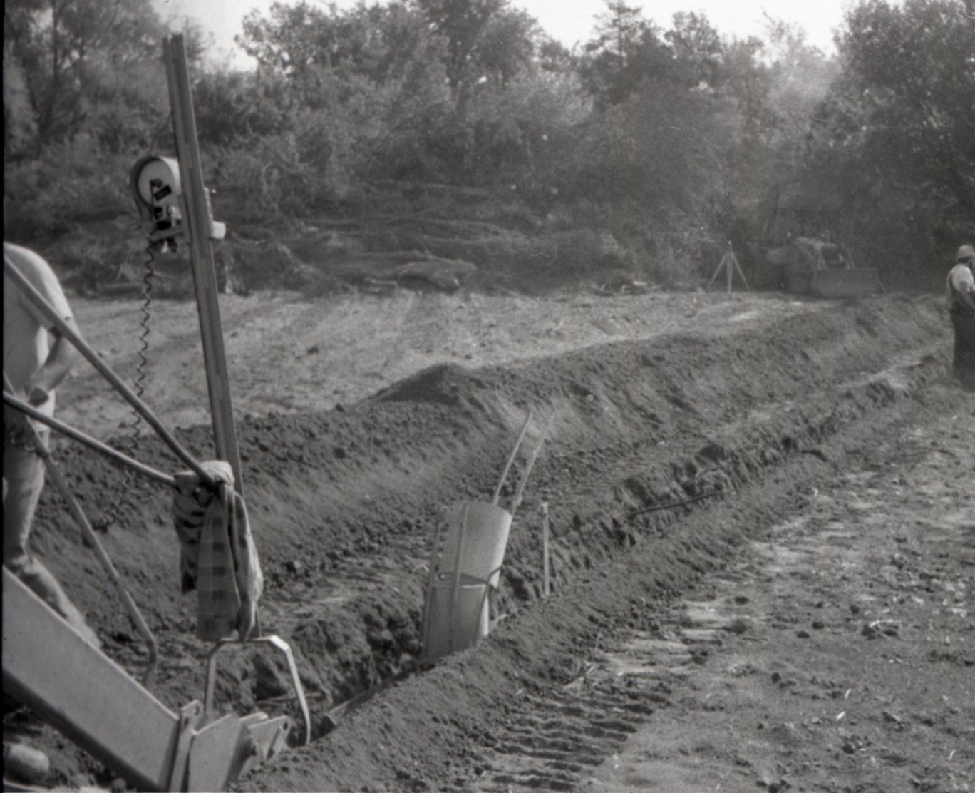 1970s Earthmoving machinery in field